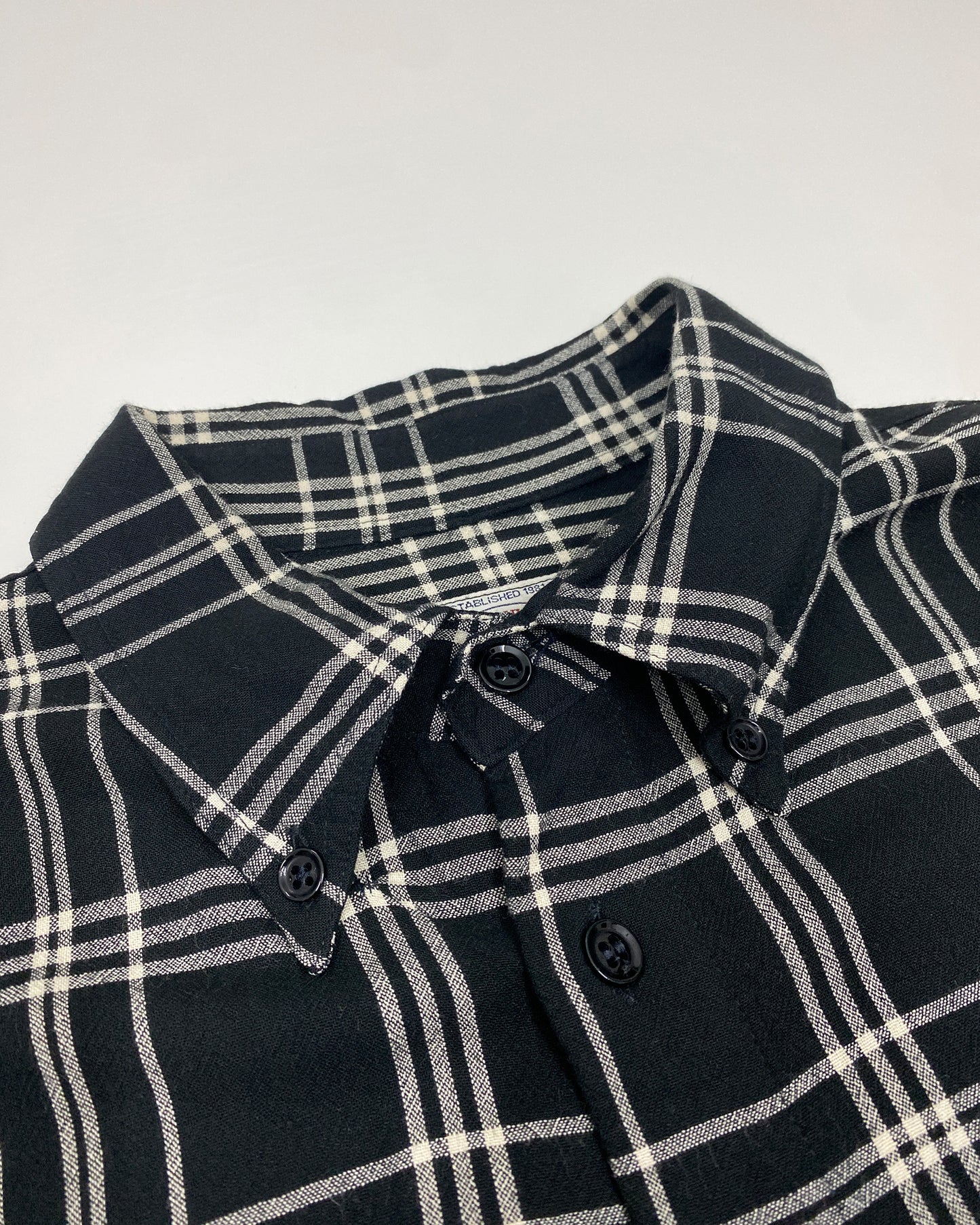 Armani Jeans 1990s Tartan Checkered Shirt Black