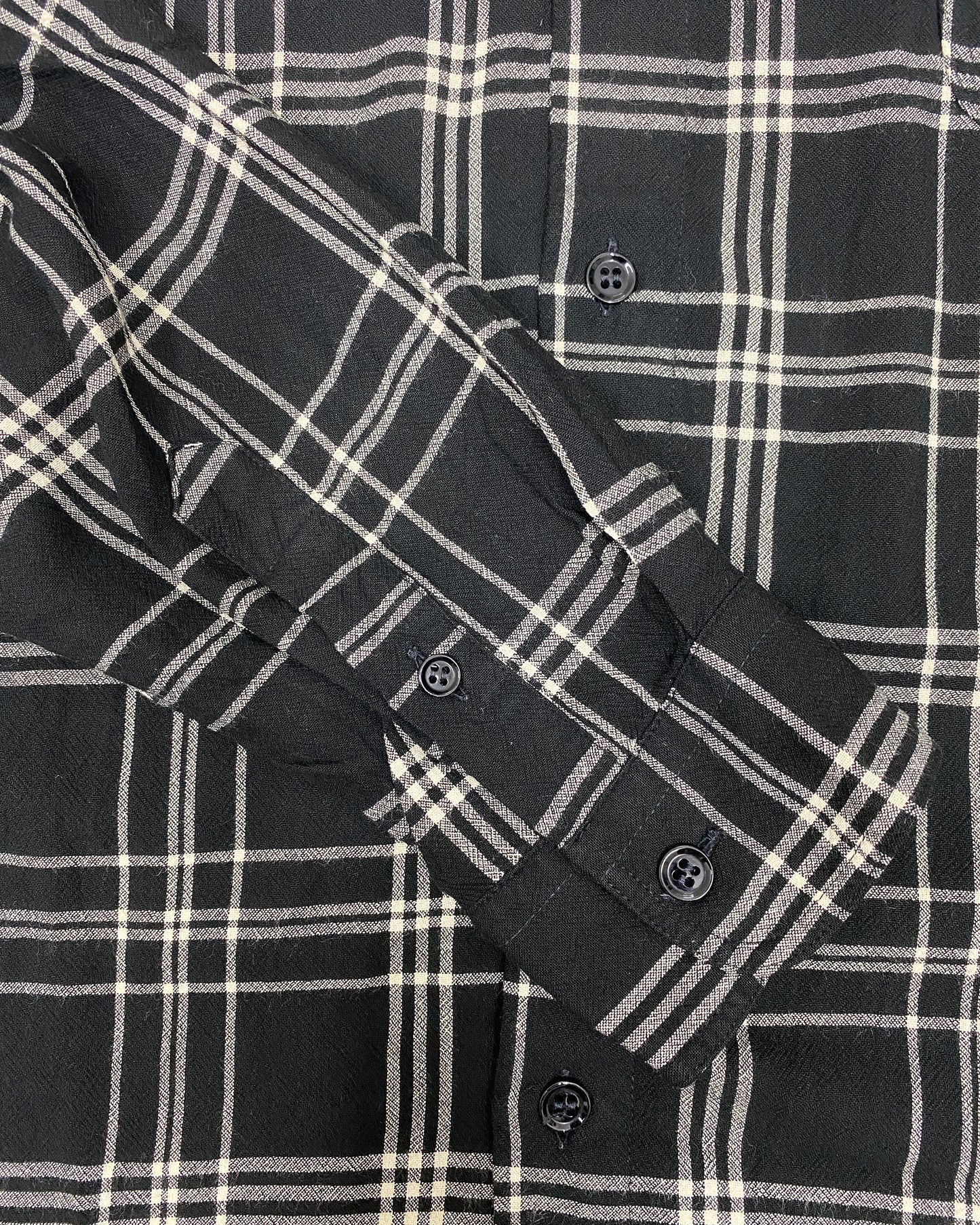 Armani Jeans 1990s Tartan Checkered Shirt Black