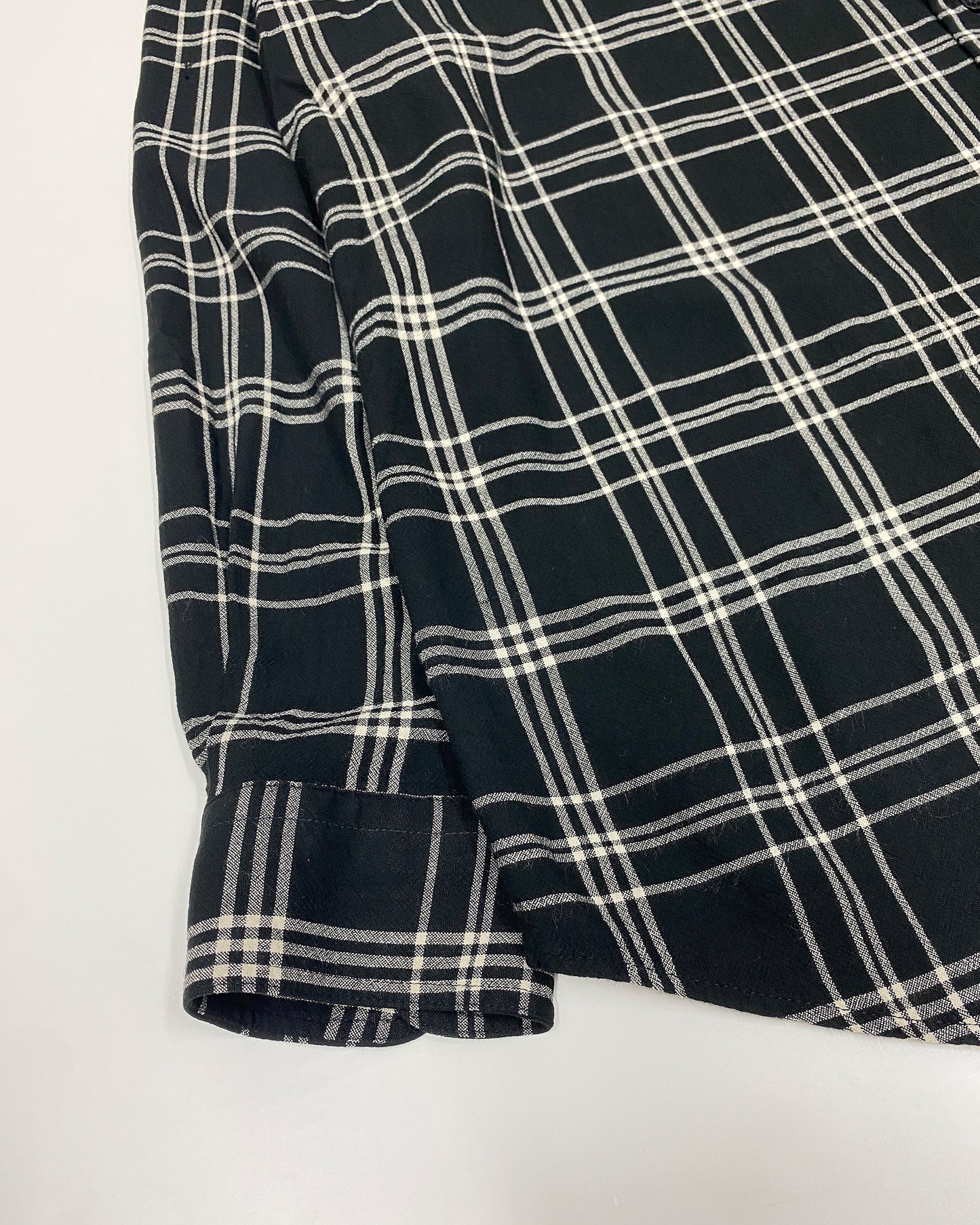 Armani Jeans 1990s Tartan Checkered Shirt Black