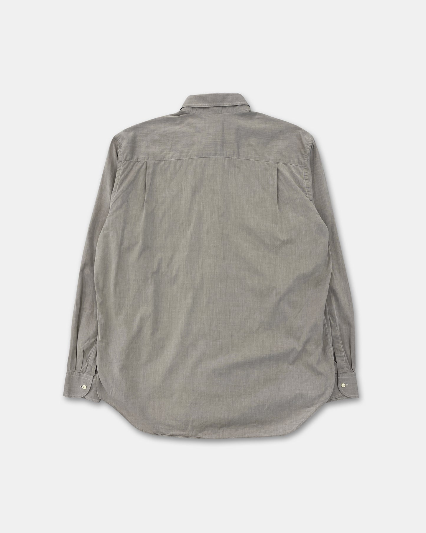Giorgio Armani Le Collezioni 2000s Hidden Button Down Shirt Grey Beige