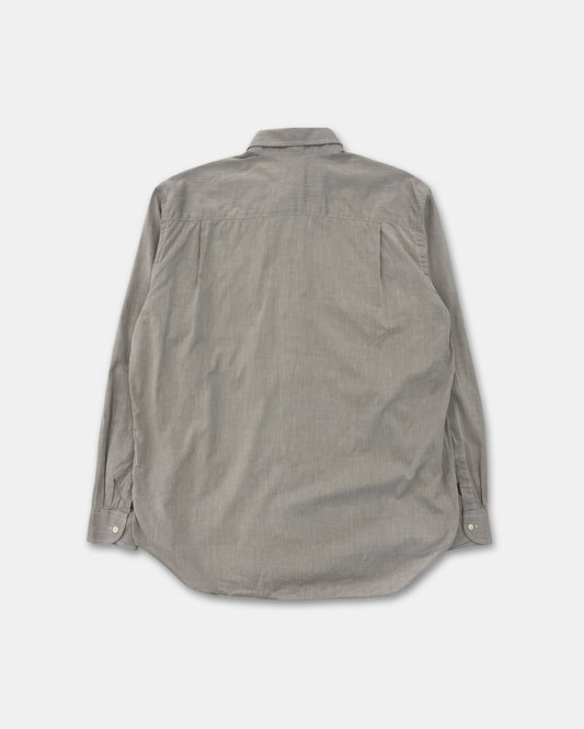 Giorgio Armani Le Collezioni 2000s Hidden Button Down Shirt Grey Beige