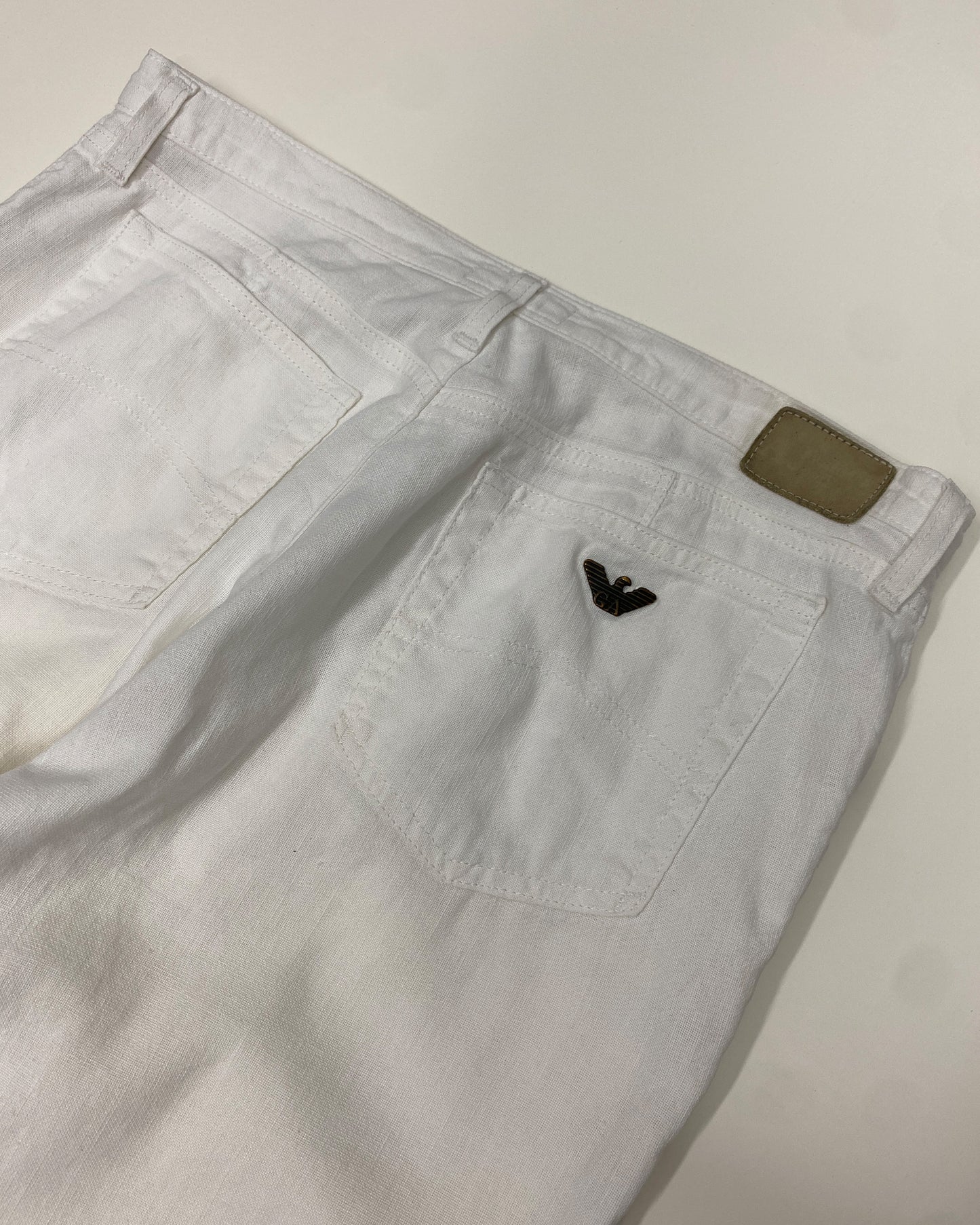 Armani Jeans 2000s Linen Pants White