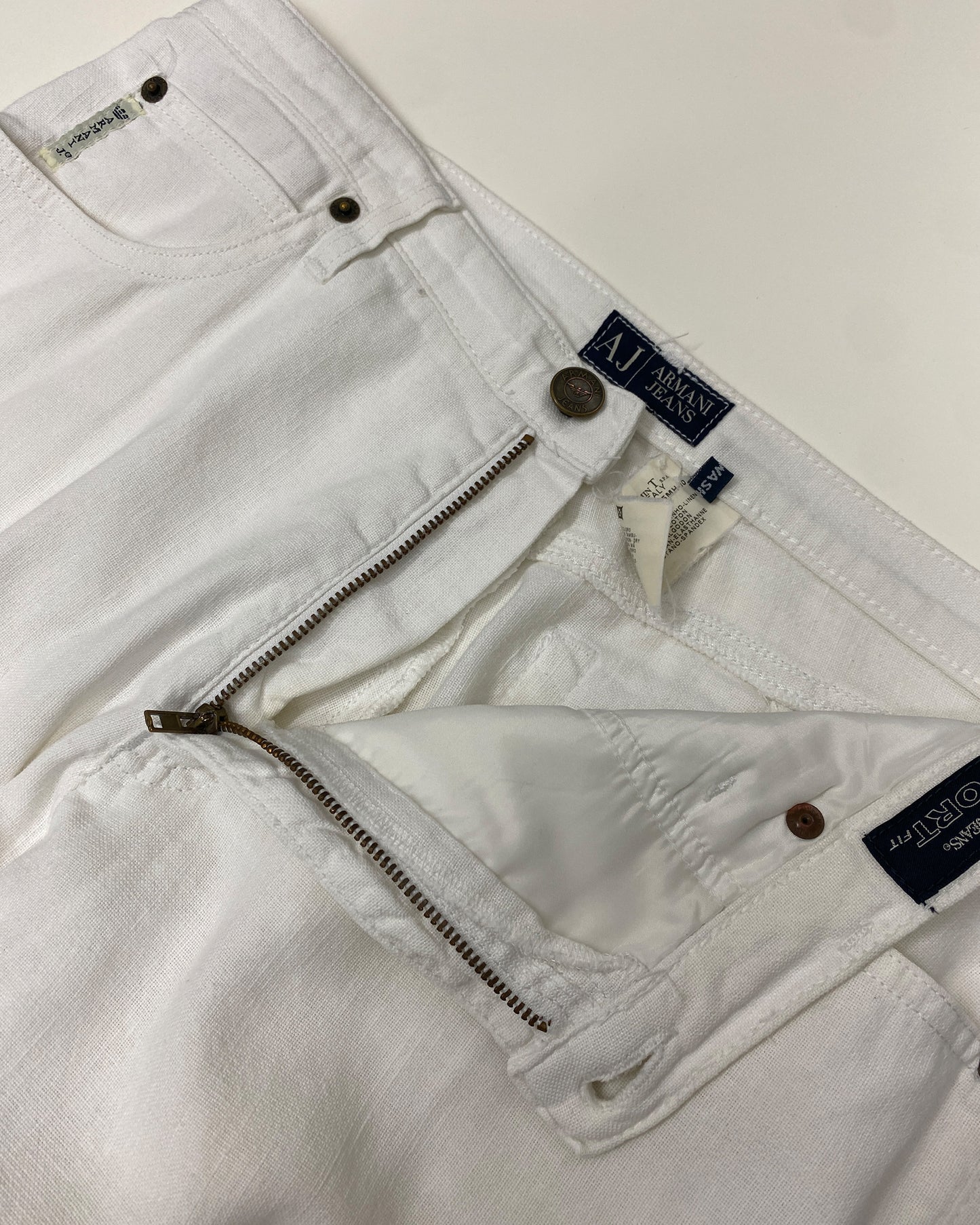 Armani Jeans 2000s Linen Pants White