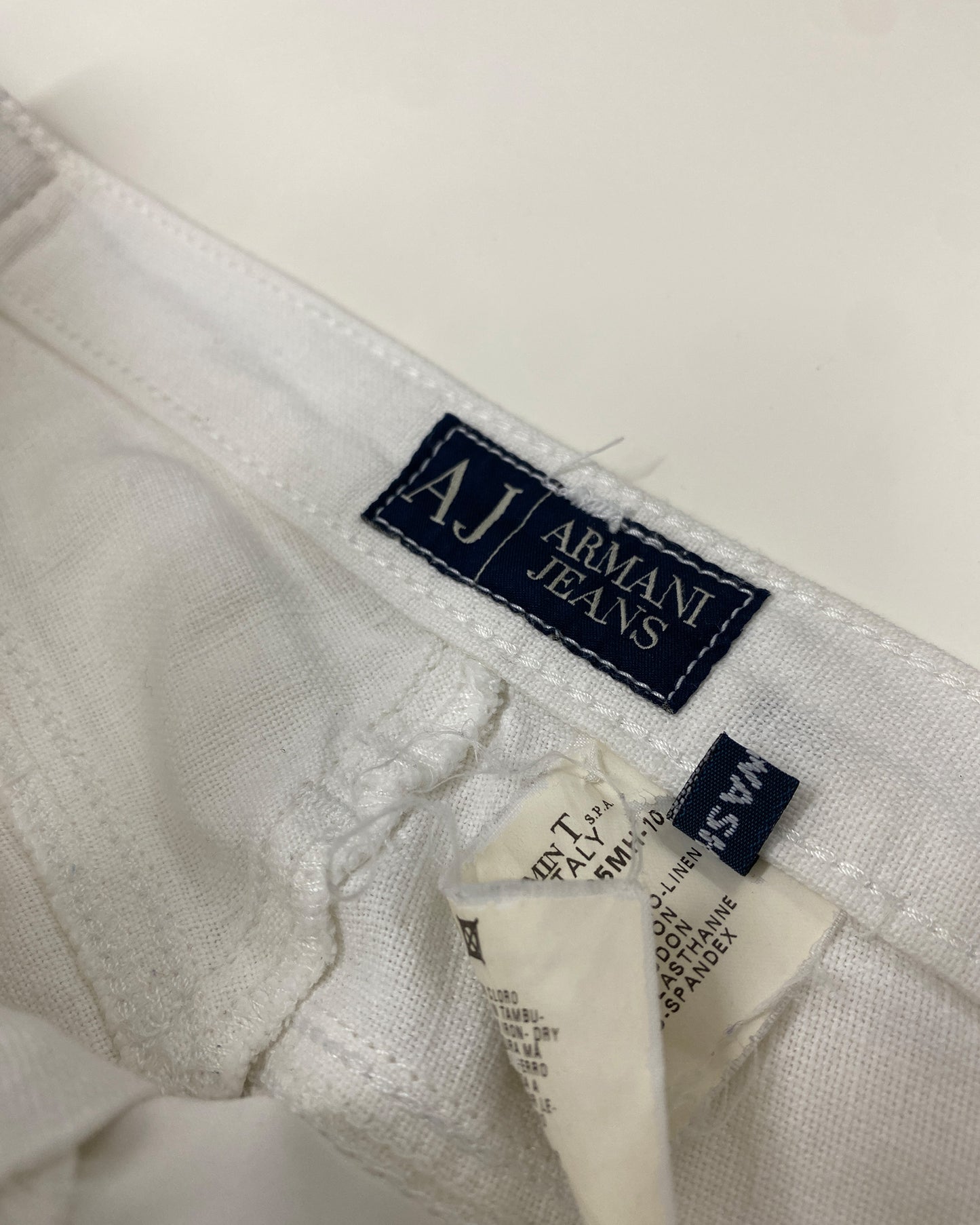 Armani Jeans 2000s Linen Pants White