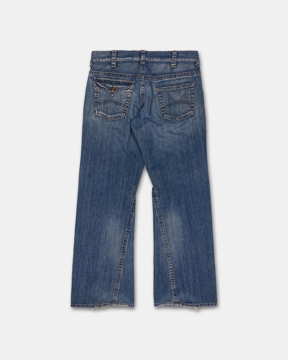 Armani Jeans 2010s Twisted Wide Leg Denim Blue