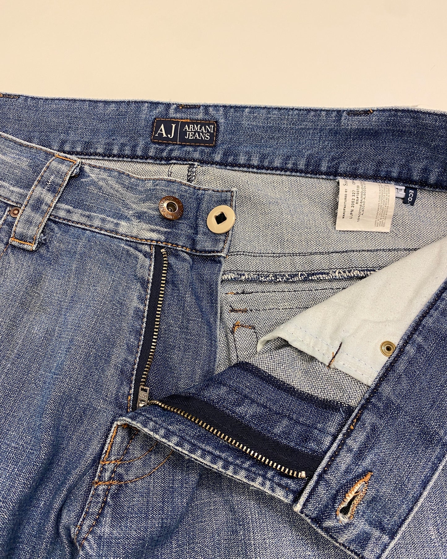 Armani Jeans 2010s Twisted Wide Leg Denim Blue