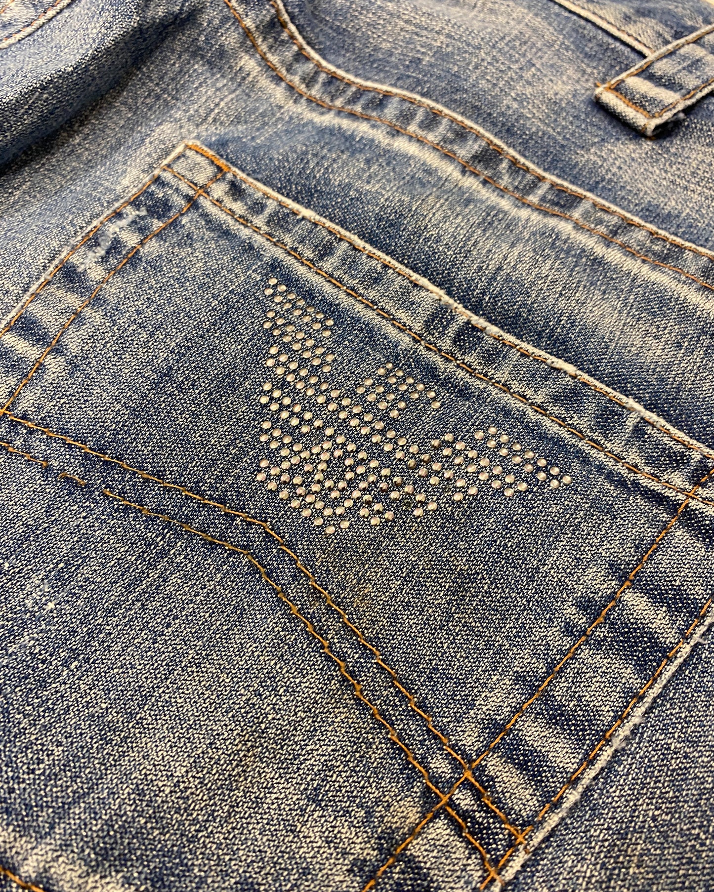 Armani Jeans 2010s Twisted Wide Leg Denim Blue