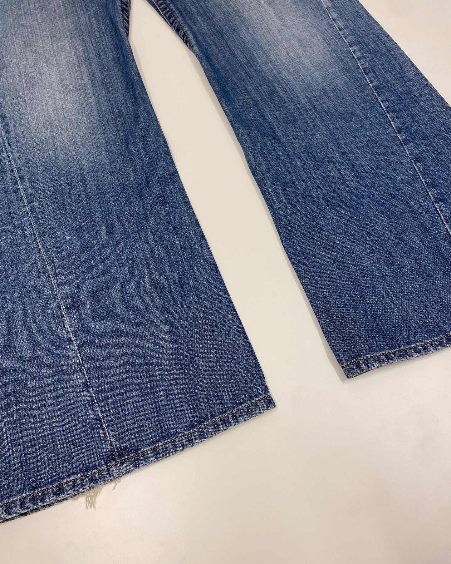 Armani Jeans 2010s Twisted Wide Leg Denim Blue