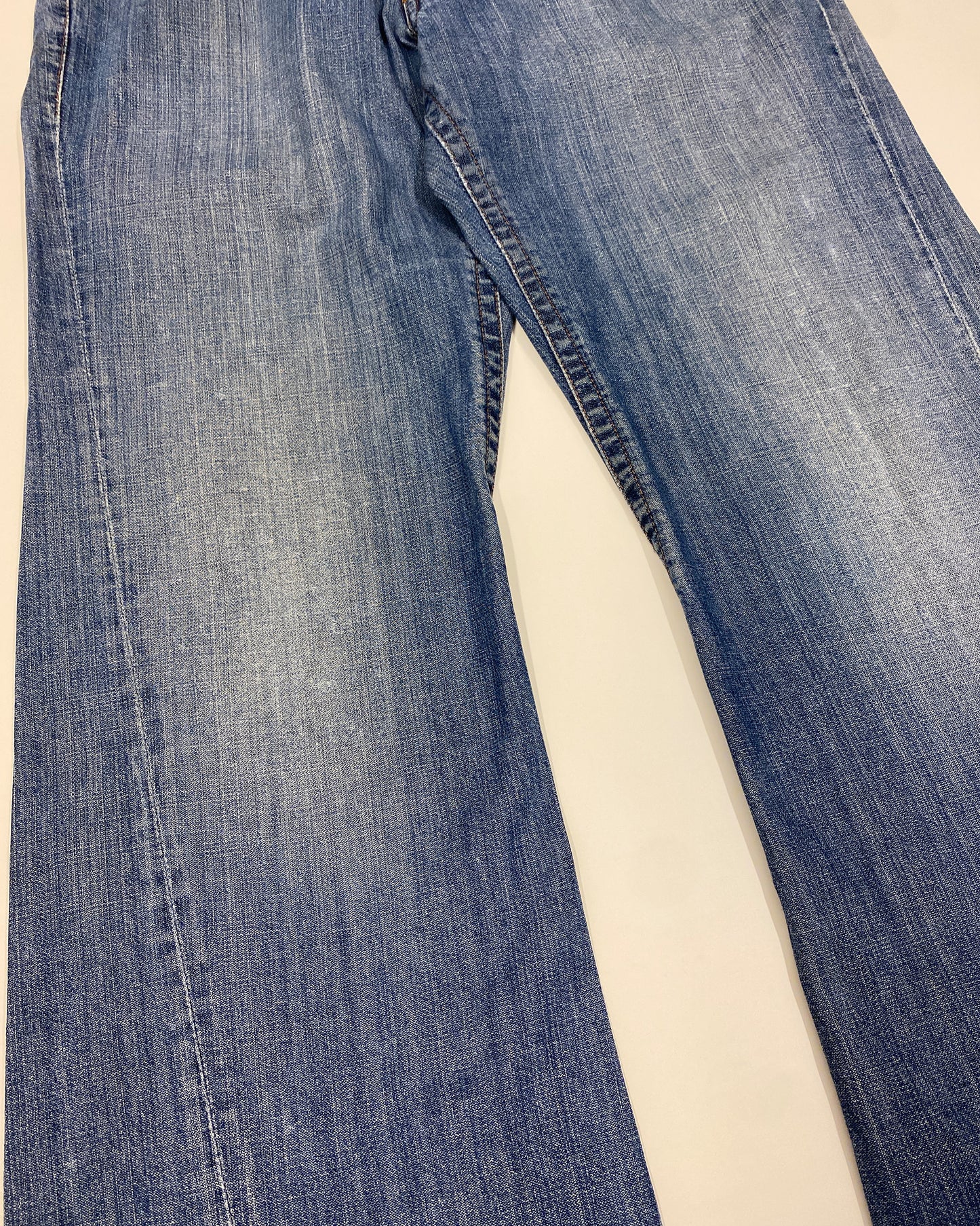 Armani Jeans 2010s Twisted Wide Leg Denim Blue