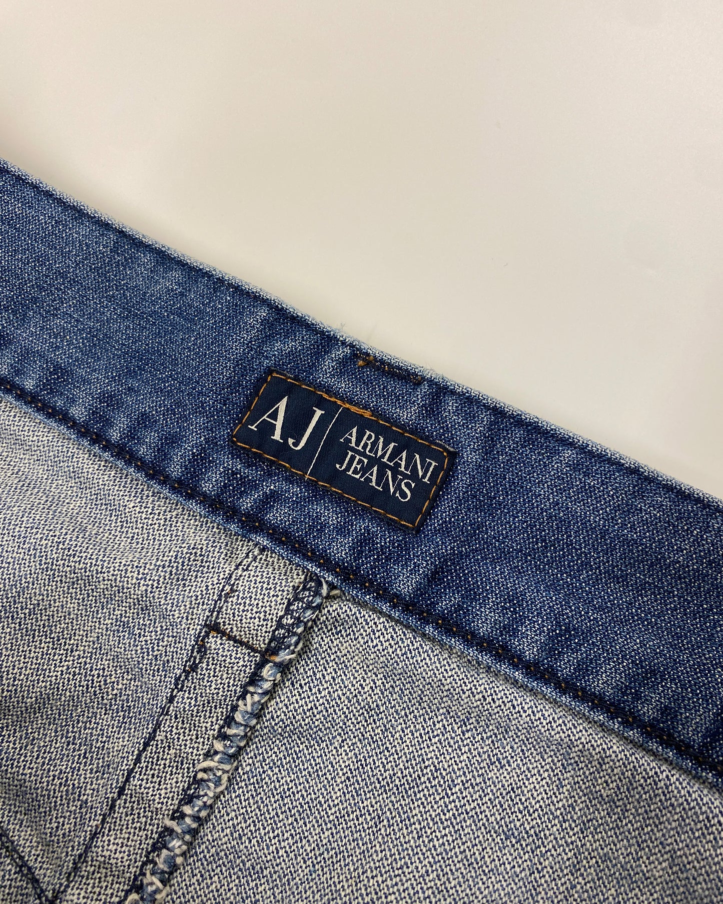 Armani Jeans 2010s Twisted Wide Leg Denim Blue