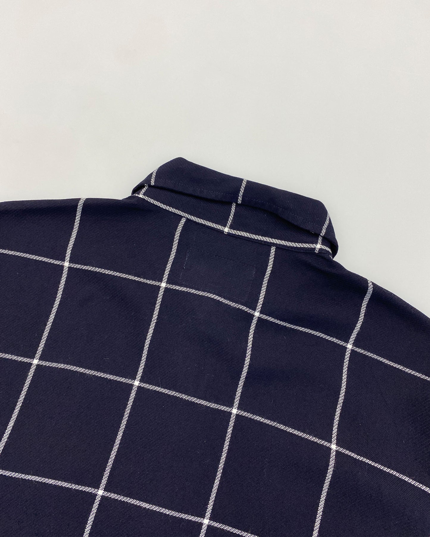 Armani Jeans 1990s Window Pane Checkered Shirt Navy