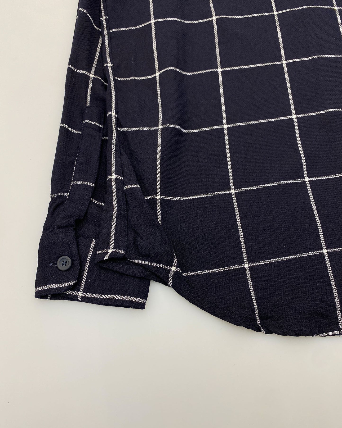 Armani Jeans 1990s Window Pane Checkered Shirt Navy