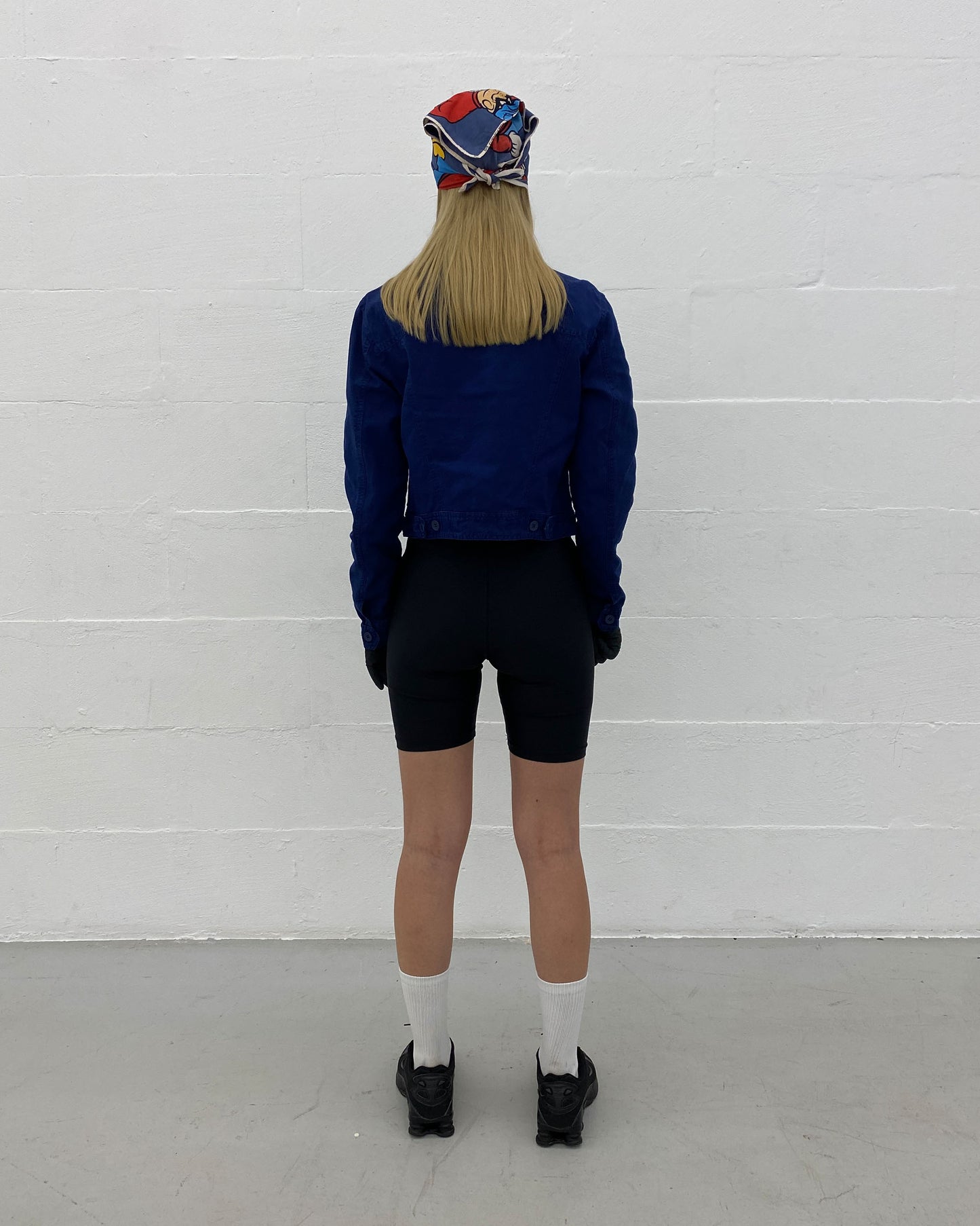 Armani Jeans 1990s Linen Trucker Jacket Navy