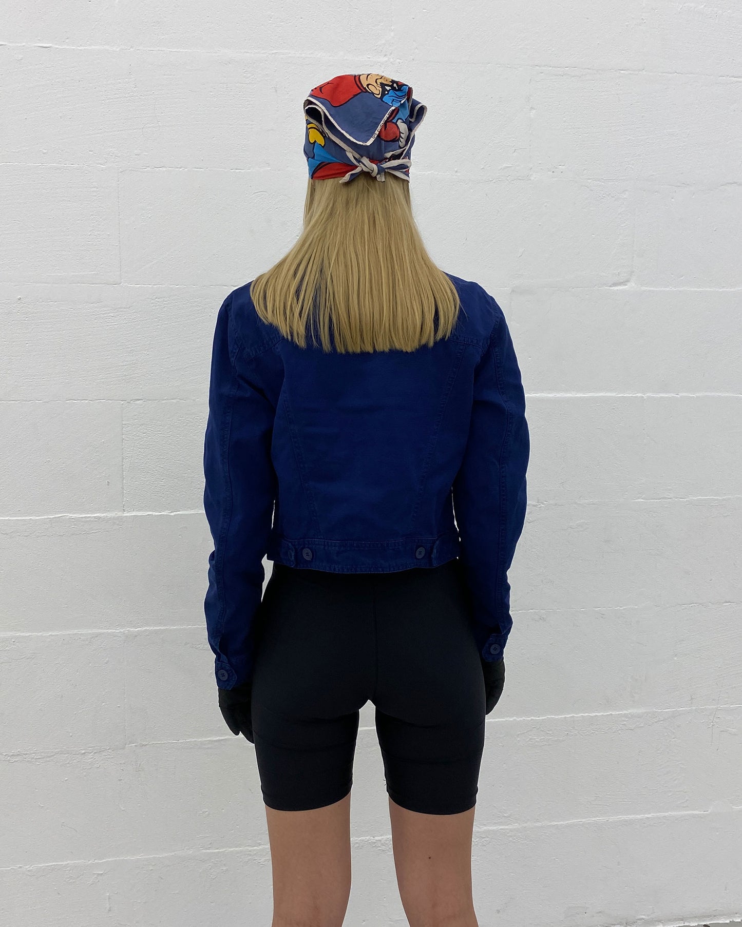 Armani Jeans 1990s Linen Trucker Jacket Navy