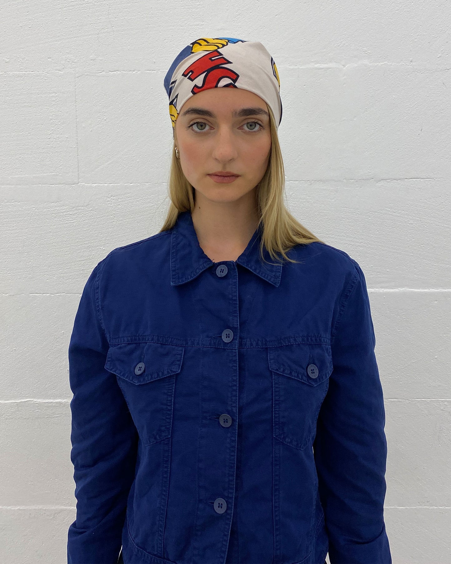 Armani Jeans 1990s Linen Trucker Jacket Navy