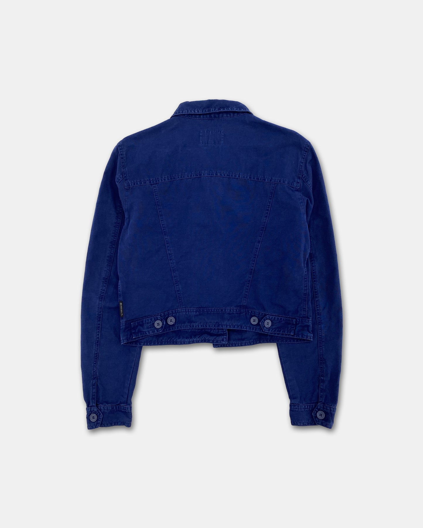 Armani Jeans 1990s Linen Trucker Jacket Navy