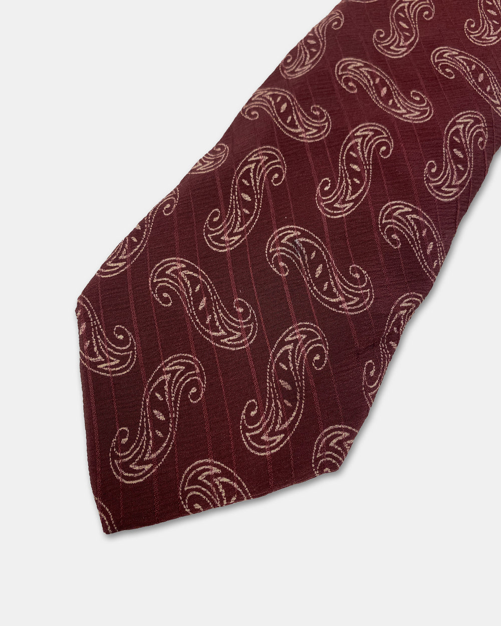 Giorgio Armani 1980s Paisley Pattern Tie Dark Red