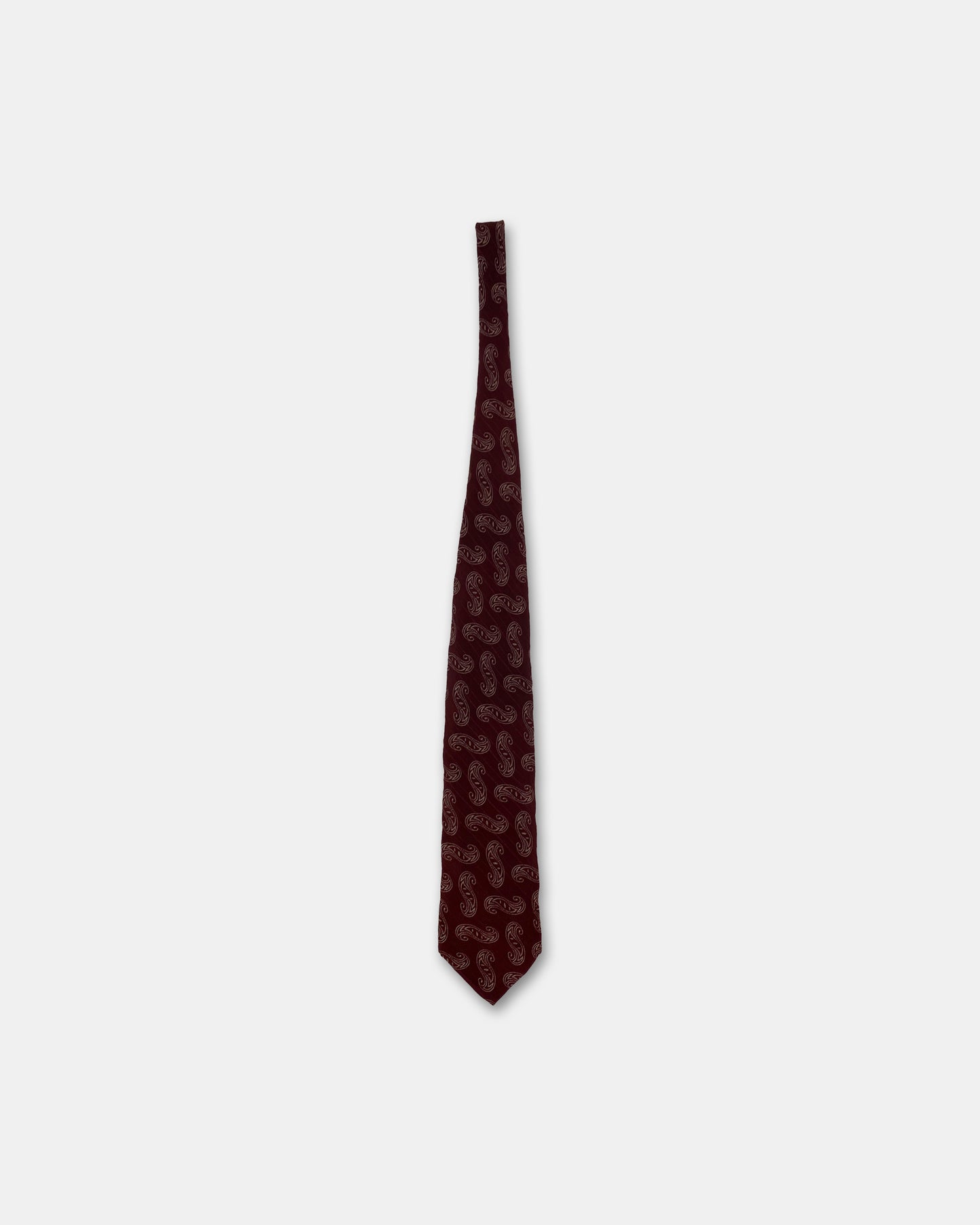 Giorgio Armani 1980s Paisley Pattern Tie Dark Red