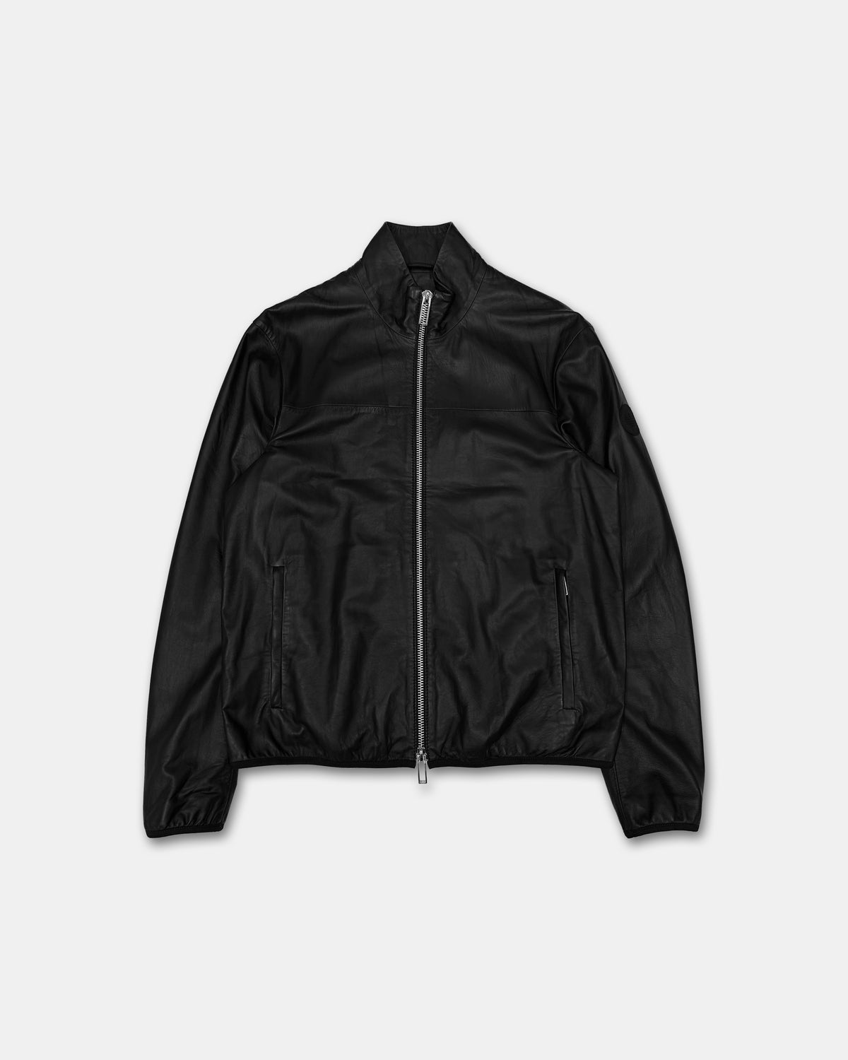 Emporio Armani SS2017 Thin Lamb Leather Jacket Black