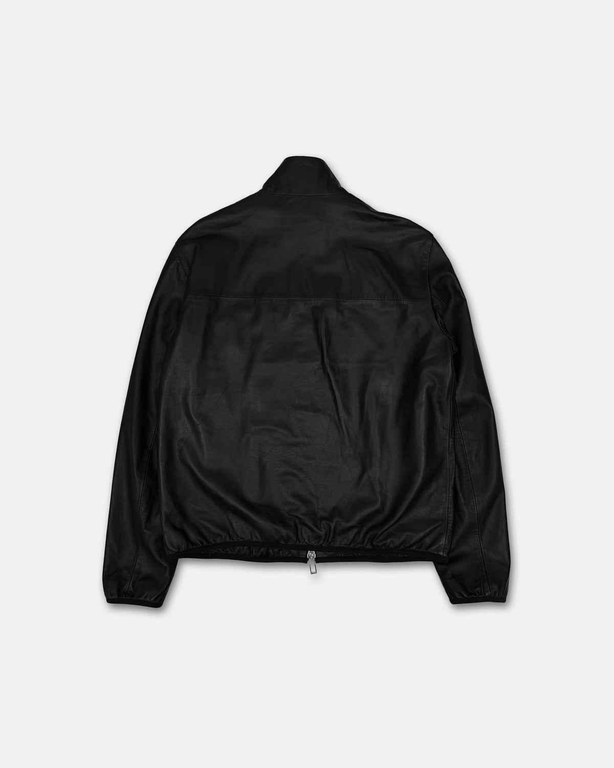 Emporio Armani SS2017 Thin Lamb Leather Jacket Black