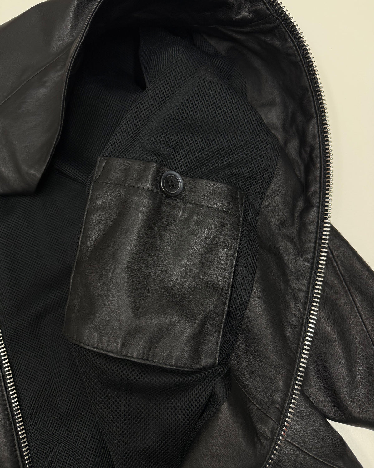 Emporio Armani SS2017 Thin Lamb Leather Jacket Black