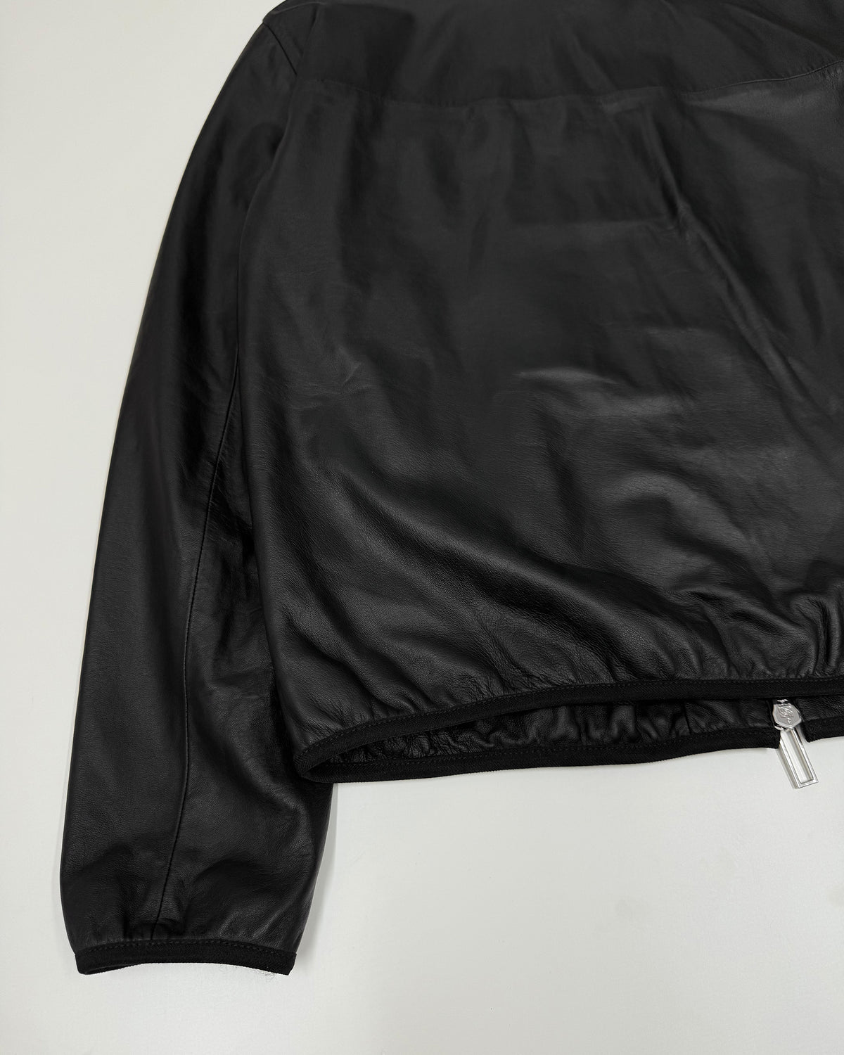 Emporio Armani SS2017 Thin Lamb Leather Jacket Black