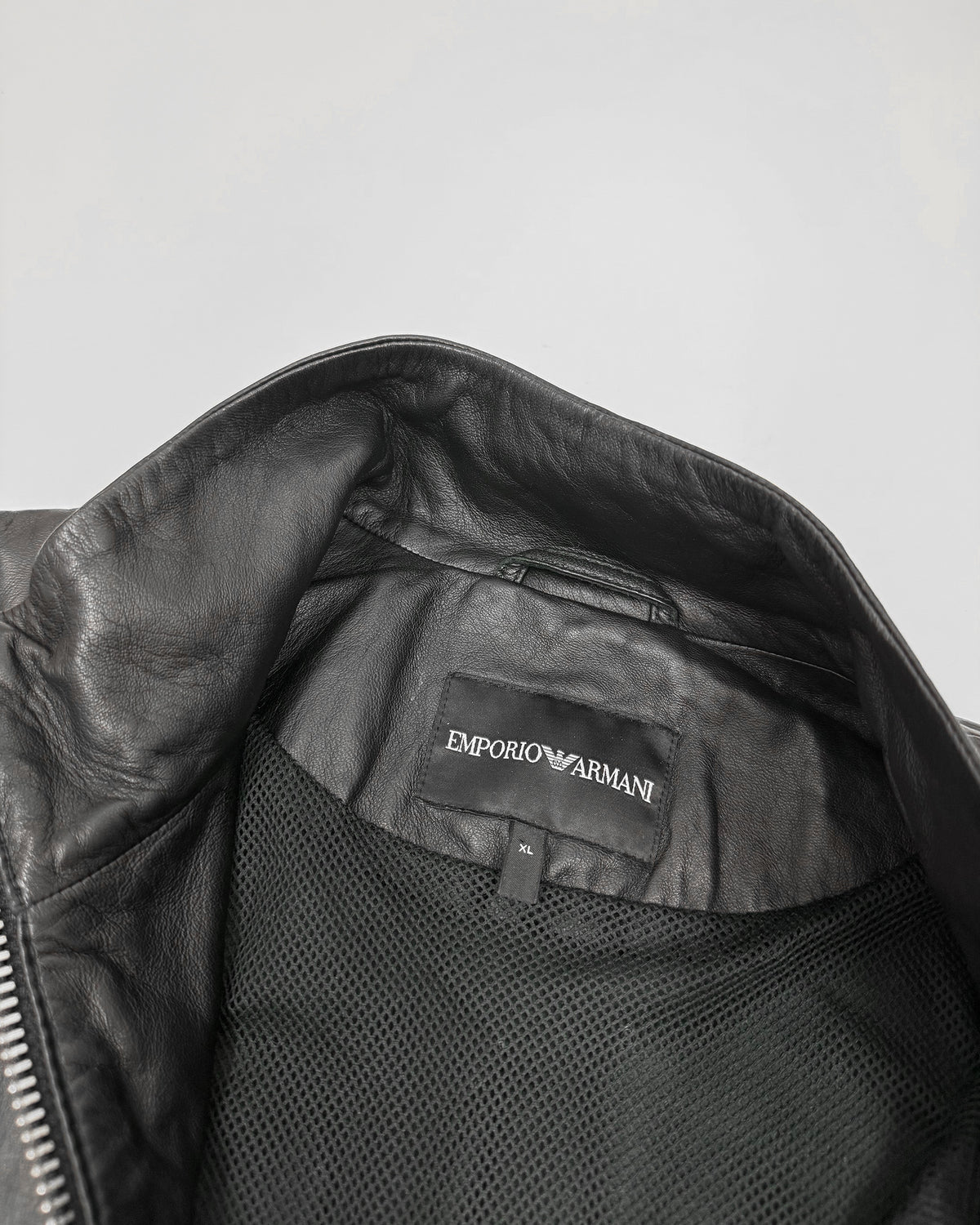 Emporio Armani SS2017 Thin Lamb Leather Jacket Black