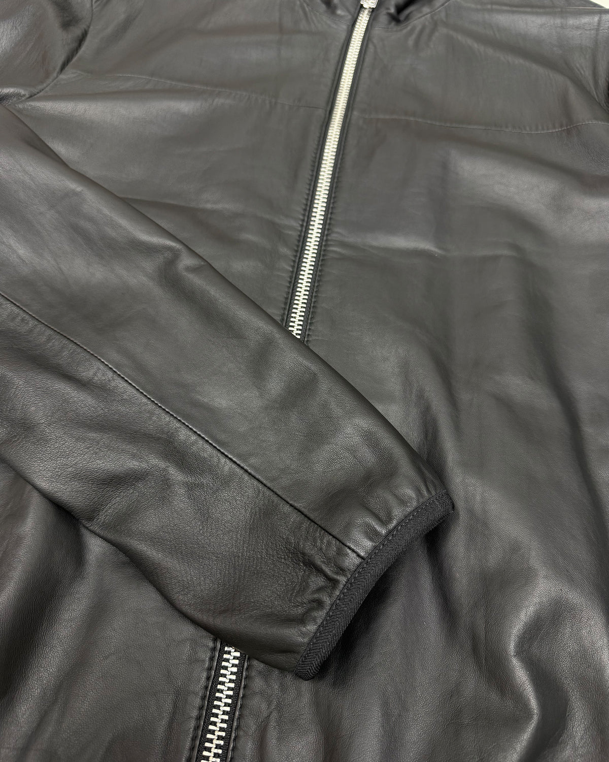 Emporio Armani SS2017 Thin Lamb Leather Jacket Black