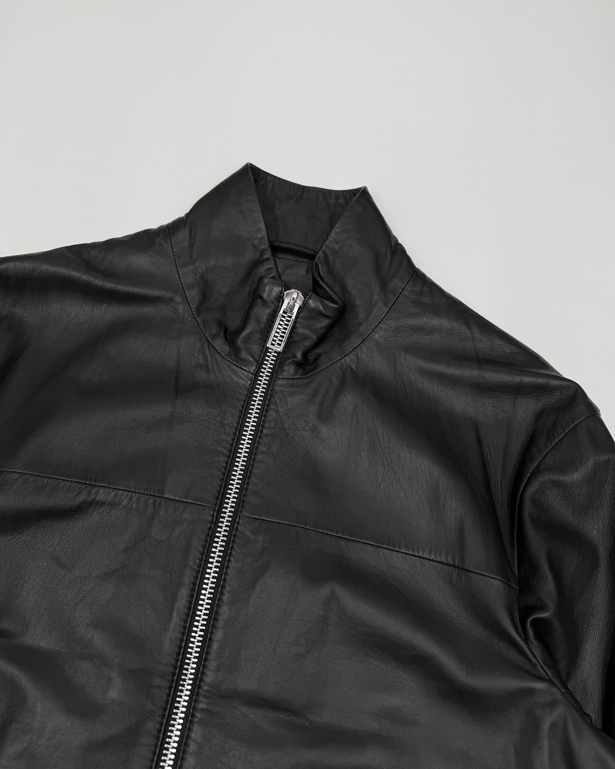 Emporio Armani SS2017 Thin Lamb Leather Jacket Black
