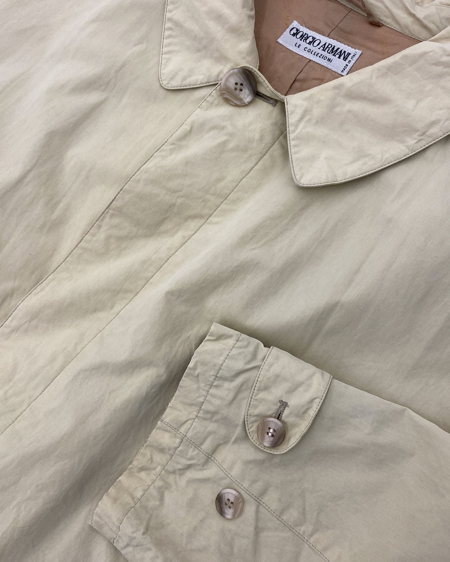 Giorgio Armani Le Collezioni 1990s Light Cotton Coat Light Beige