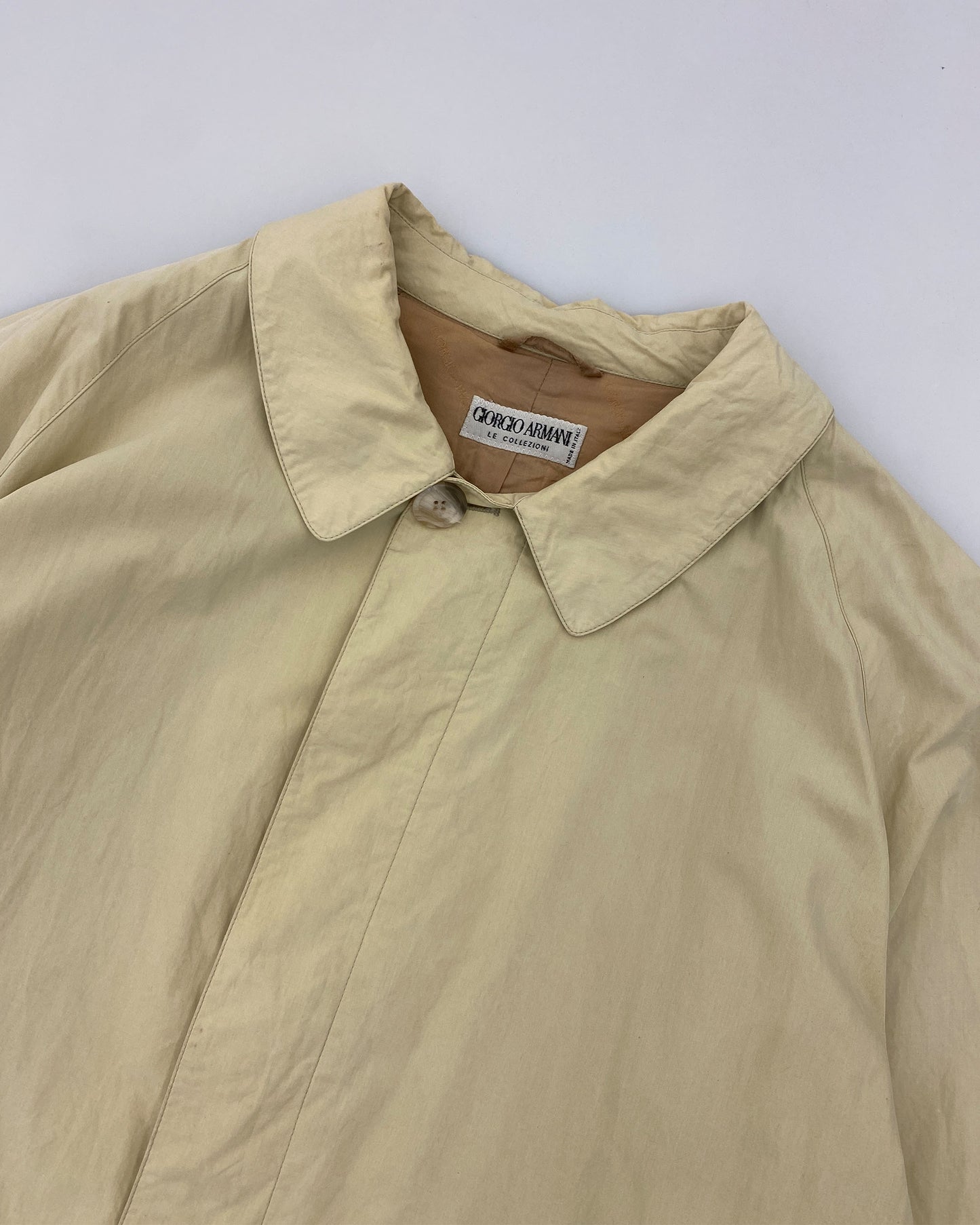 Giorgio Armani Le Collezioni 1990s Light Cotton Coat Light Beige