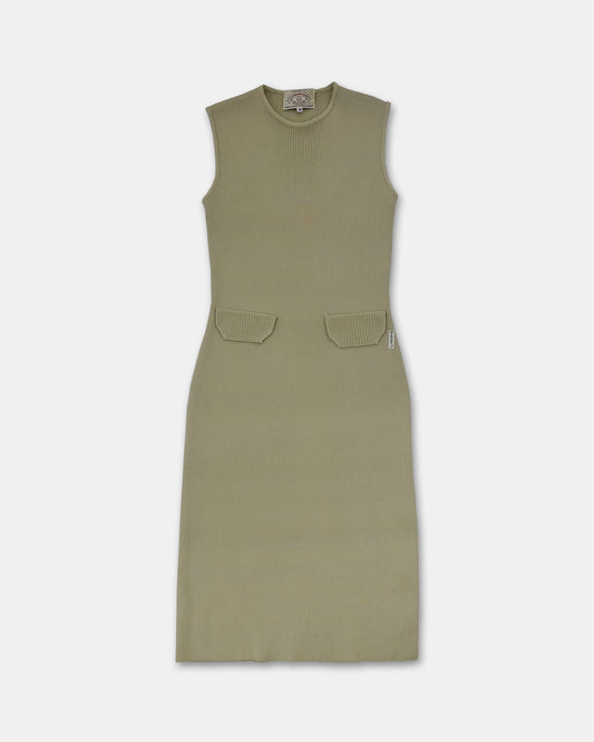 Armani Jeans 1990s Figure-Hugging Knit Tank Dress Beige