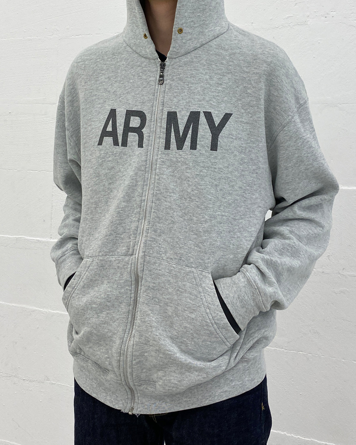 Vintage 2000s Army Zip Hoodie Grey – Knud Peters