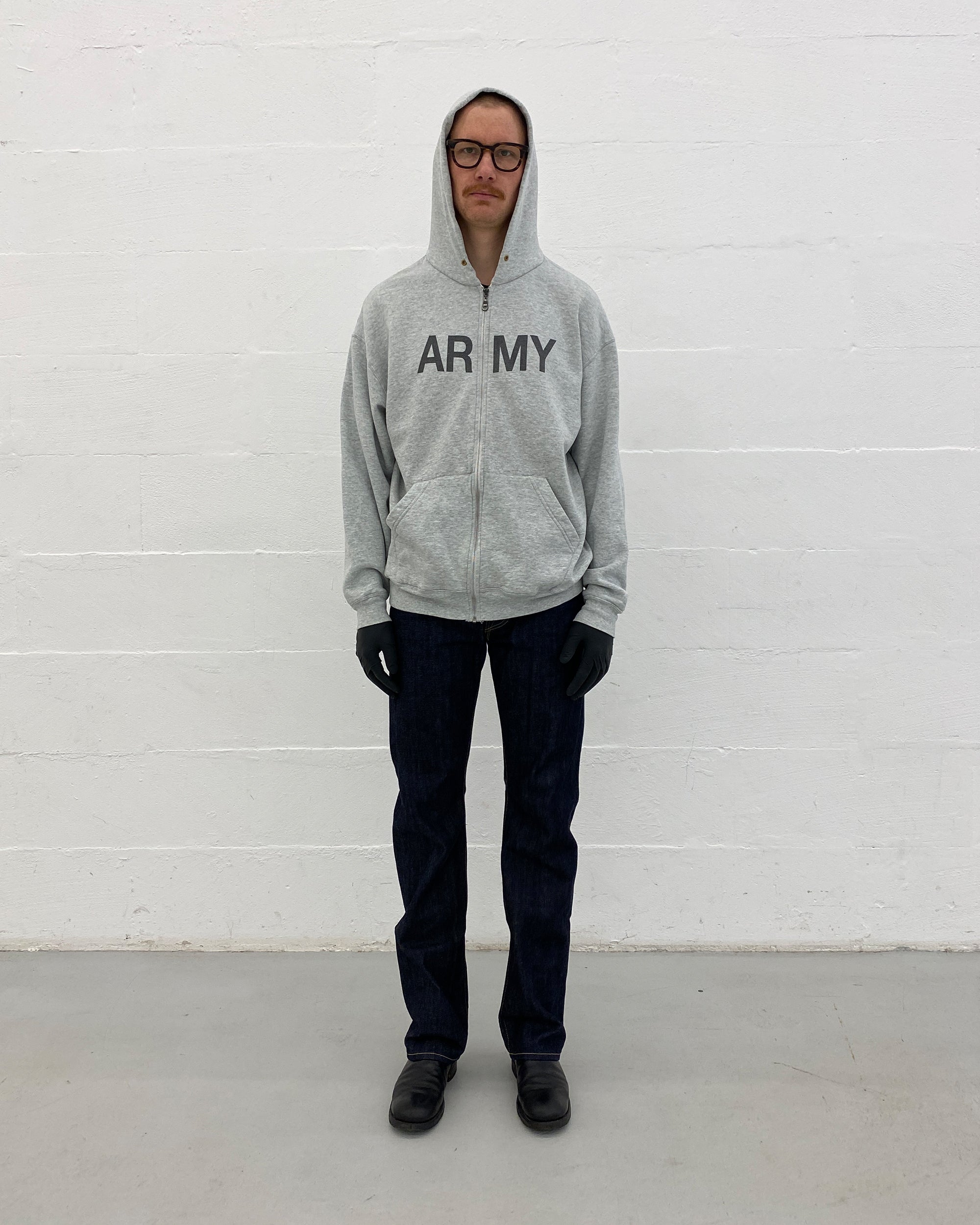 Vintage 2000s Army Zip Hoodie Grey – knudpeters