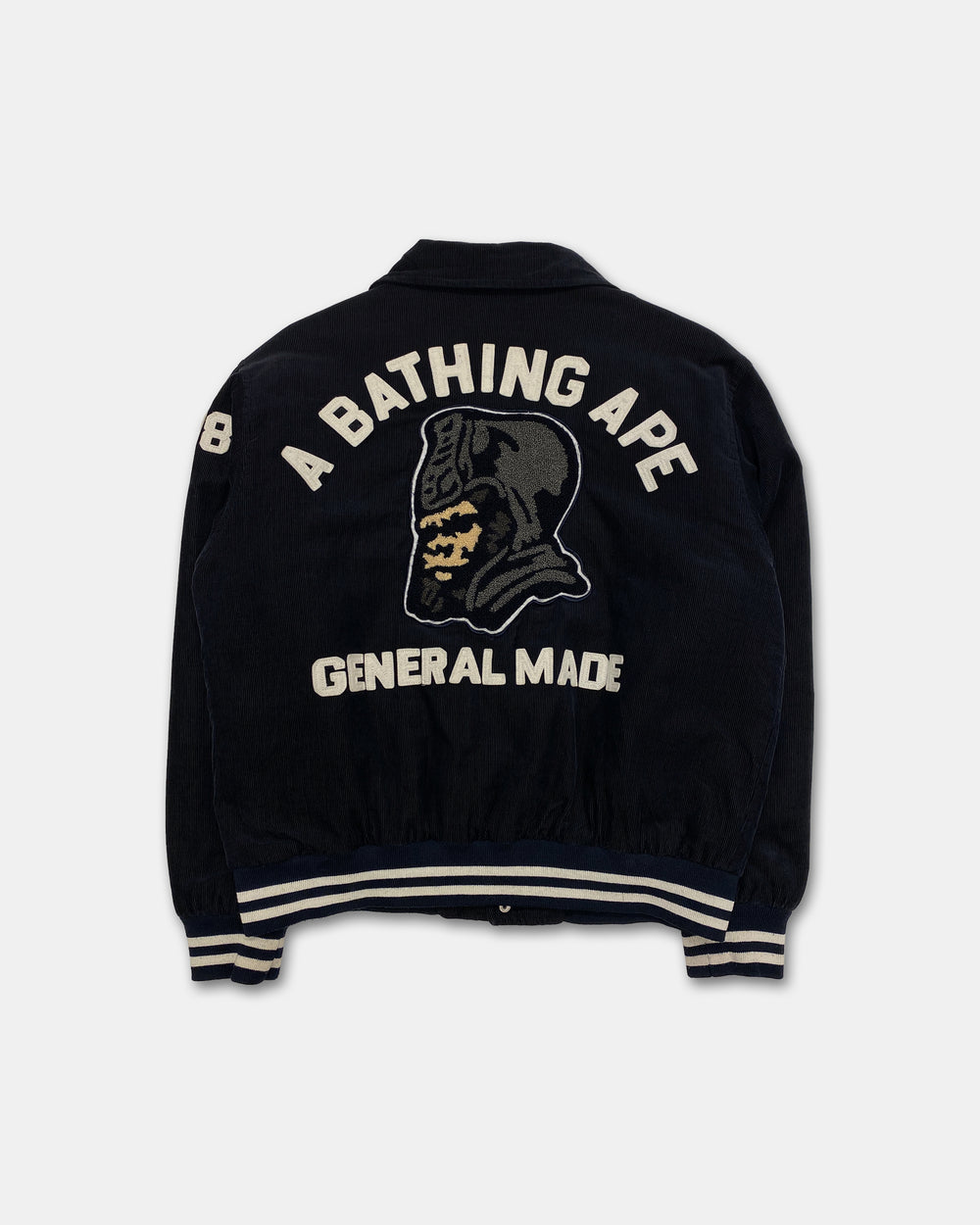 A Bathing Ape 1990s General Made Corduroy Stadium Jacket Black