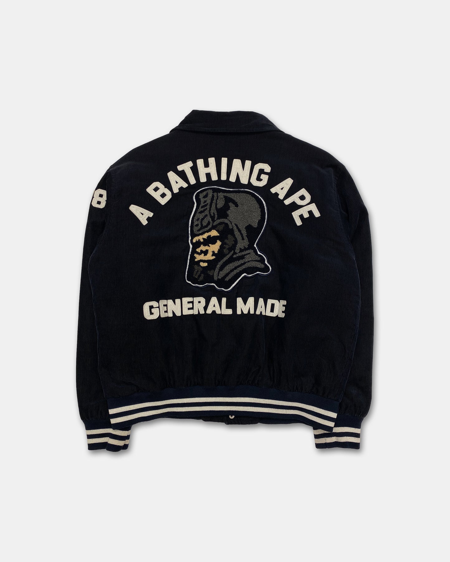 A Bathing Ape 1990s General Made Corduroy Stadium Jacket Black