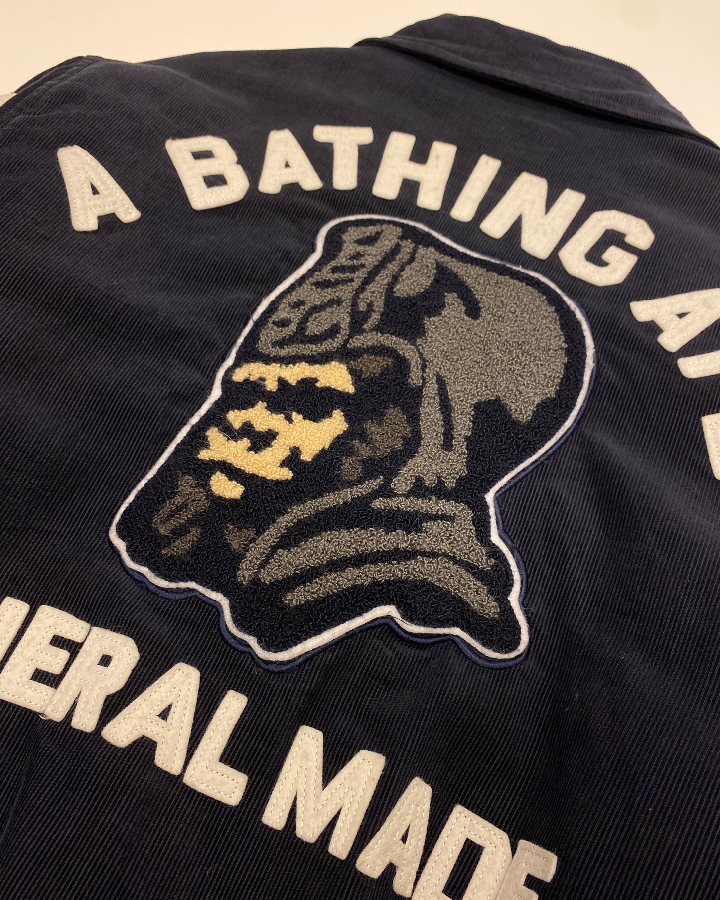 A Bathing Ape 1990s General Made Corduroy Stadium Jacket Black