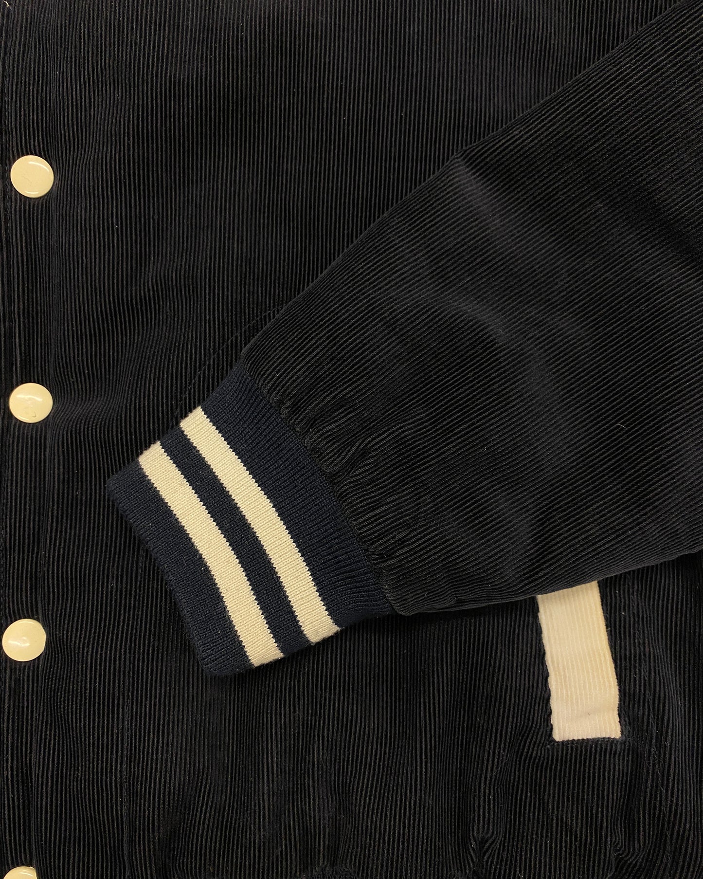 A Bathing Ape 1990s General Made Corduroy Stadium Jacket Black