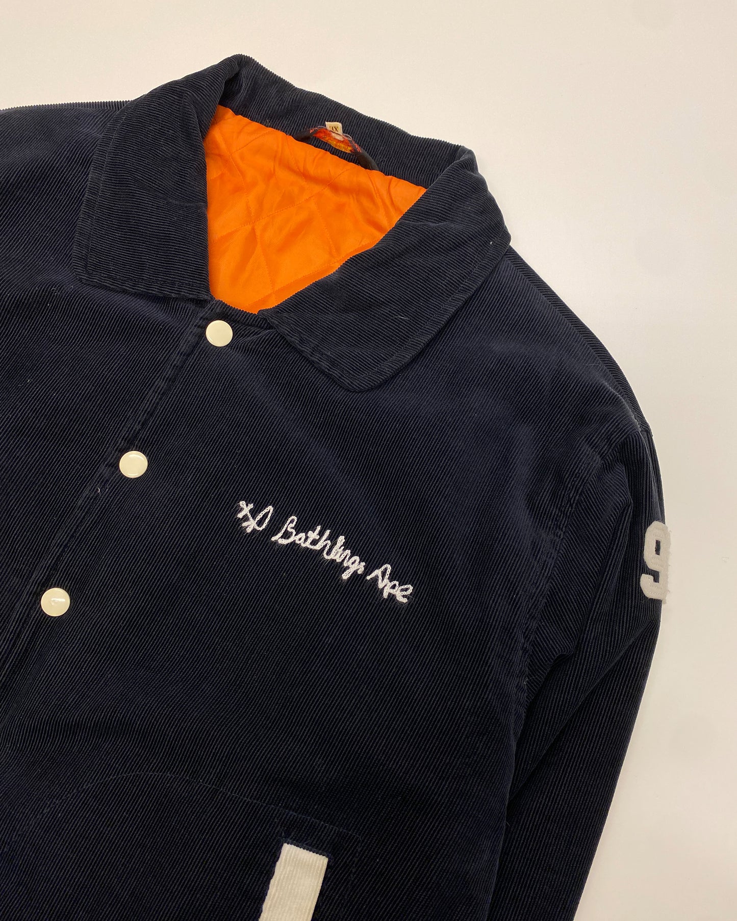 A Bathing Ape 1990s General Made Corduroy Stadium Jacket Black