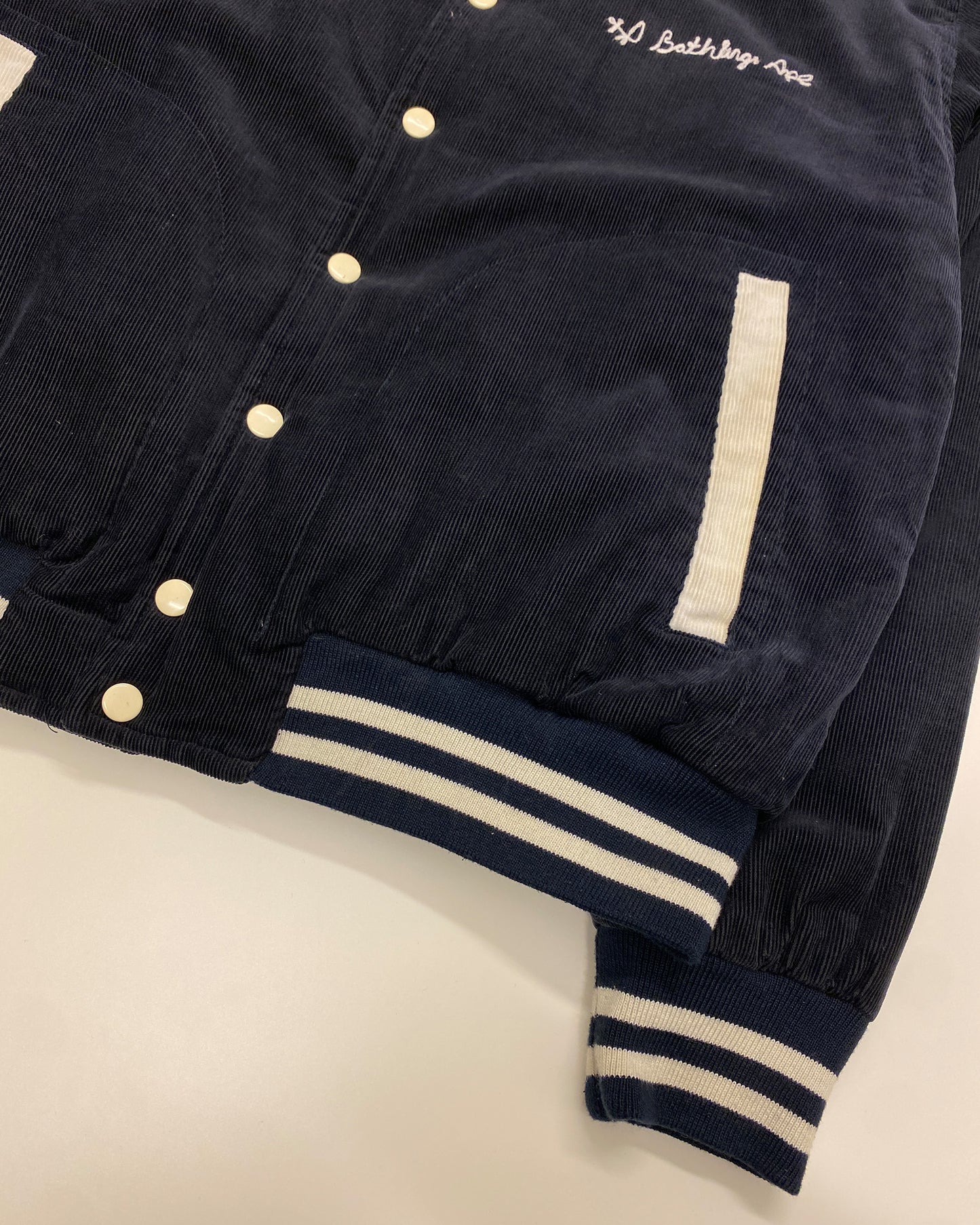 A Bathing Ape 1990s General Made Corduroy Stadium Jacket Black
