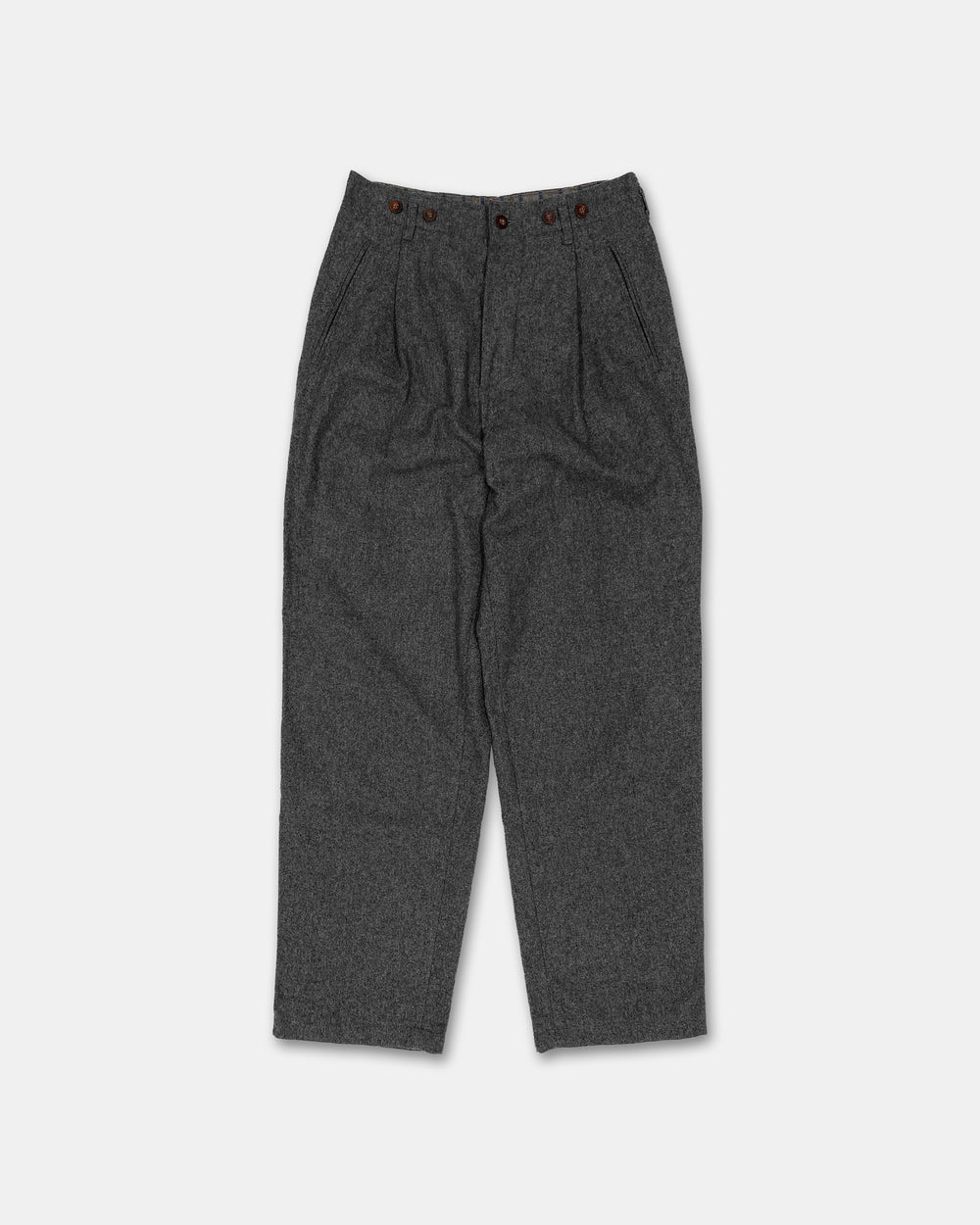 Benetton 1980s Wool Pleat Pants Grey