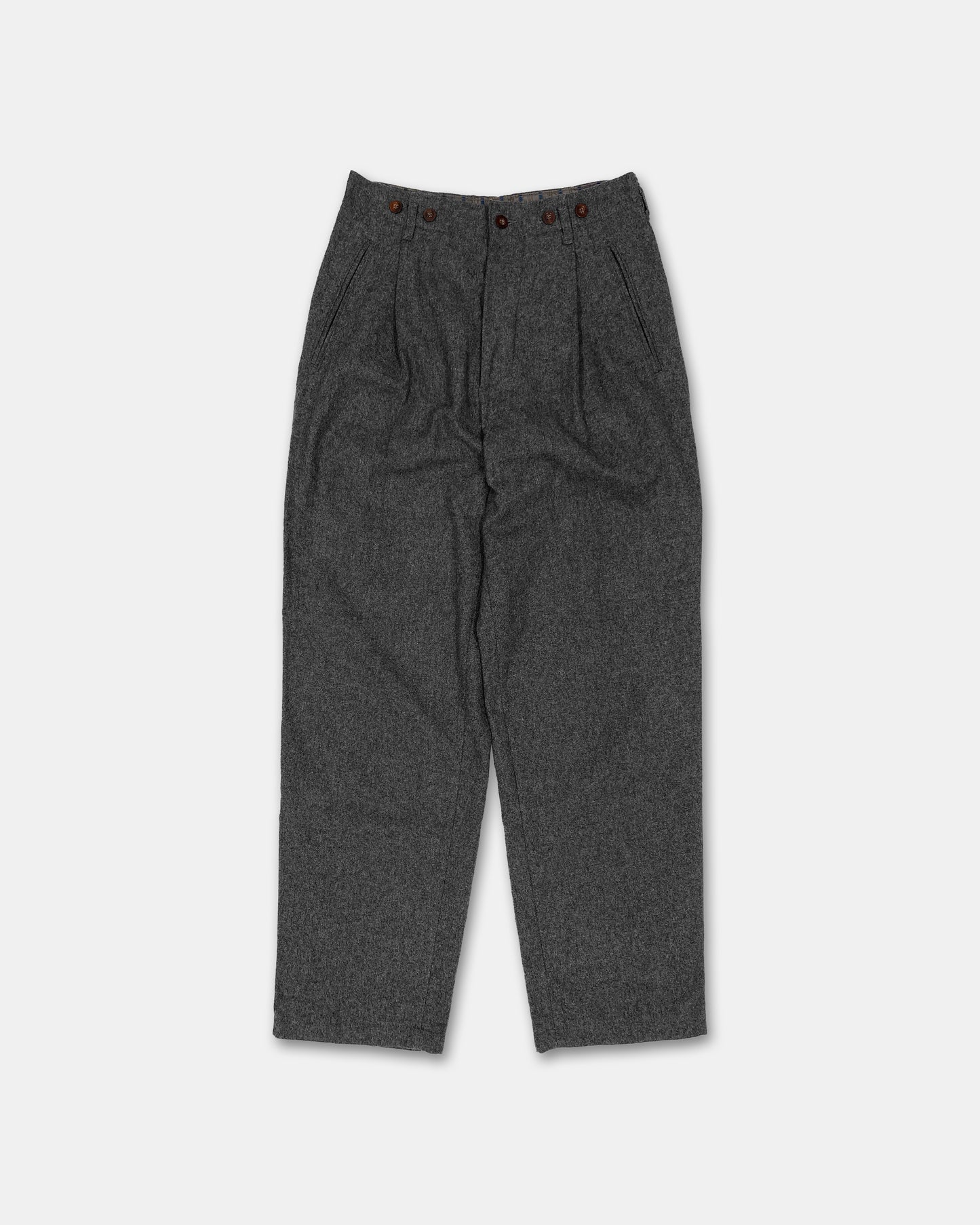 Benetton 1980s Wool Pleat Pants Grey