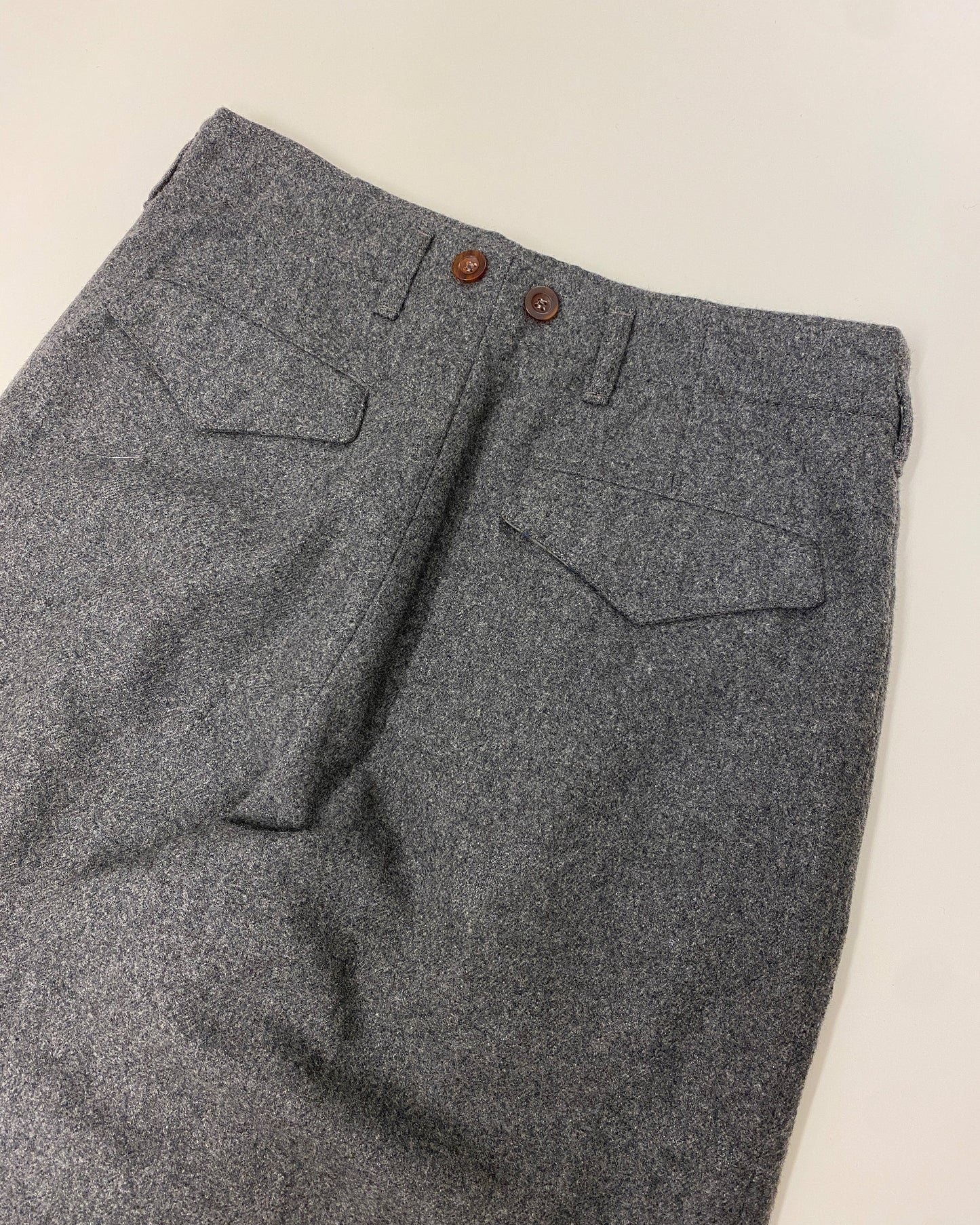 Benetton 1980s Wool Pleat Pants Grey