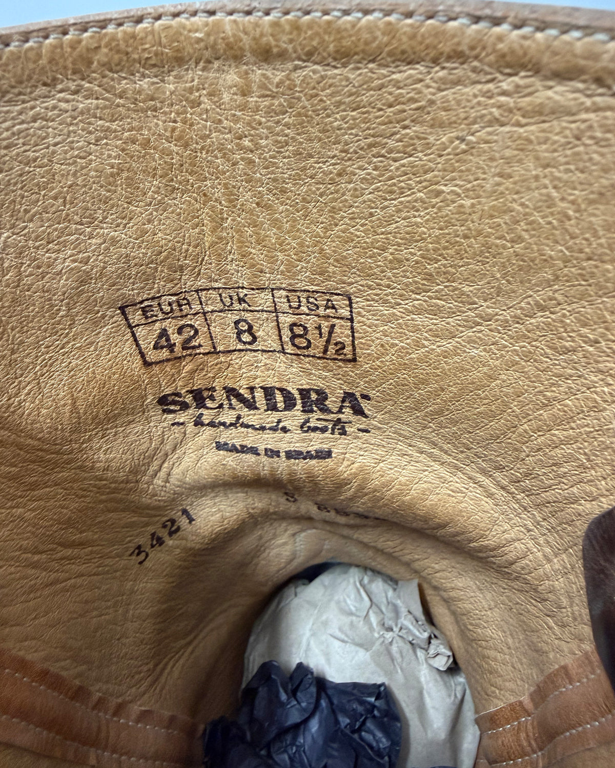 Sendra 2000s Square Toe Leather Biker Boots Brown