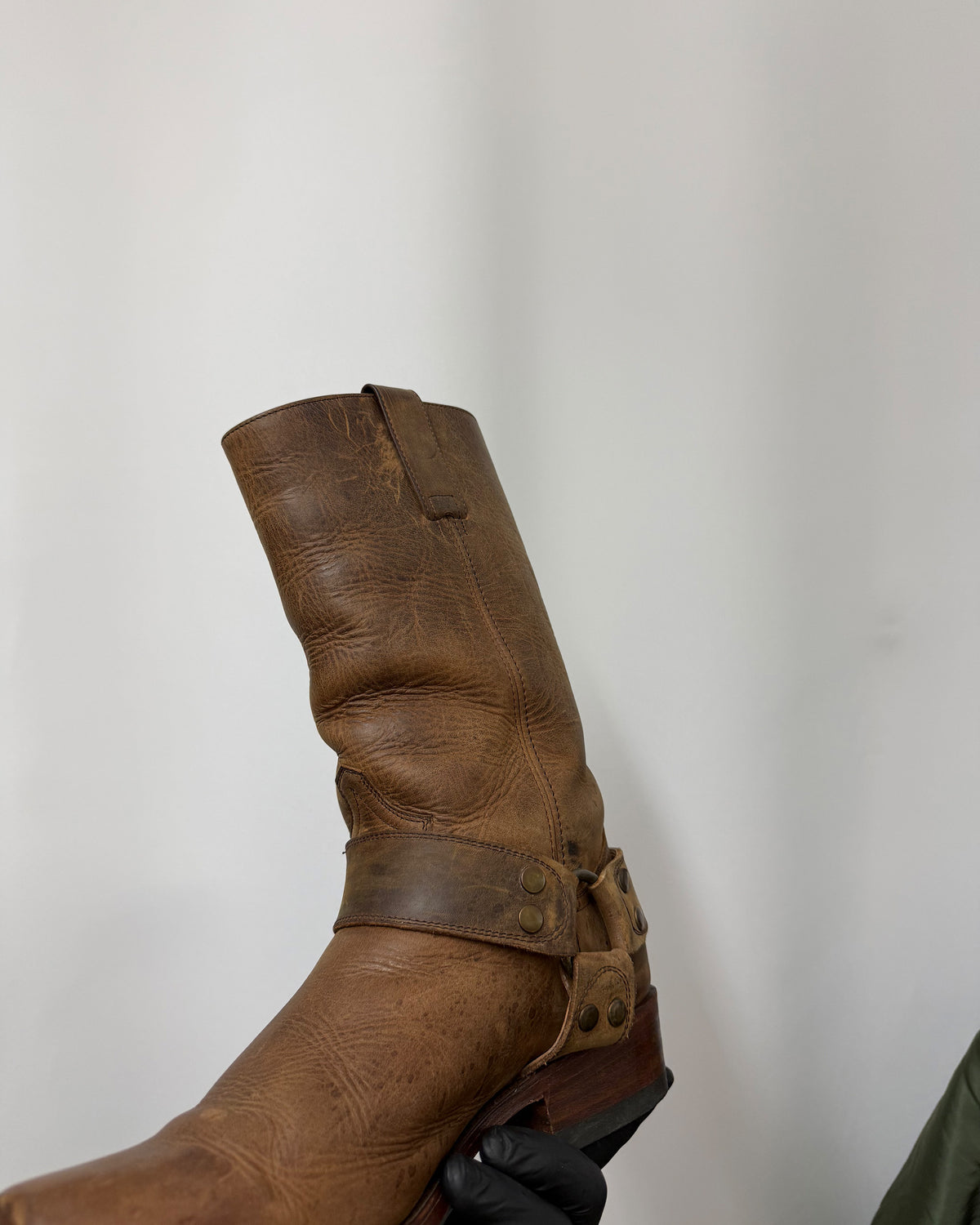 Sendra 2000s Square Toe Leather Biker Boots Brown