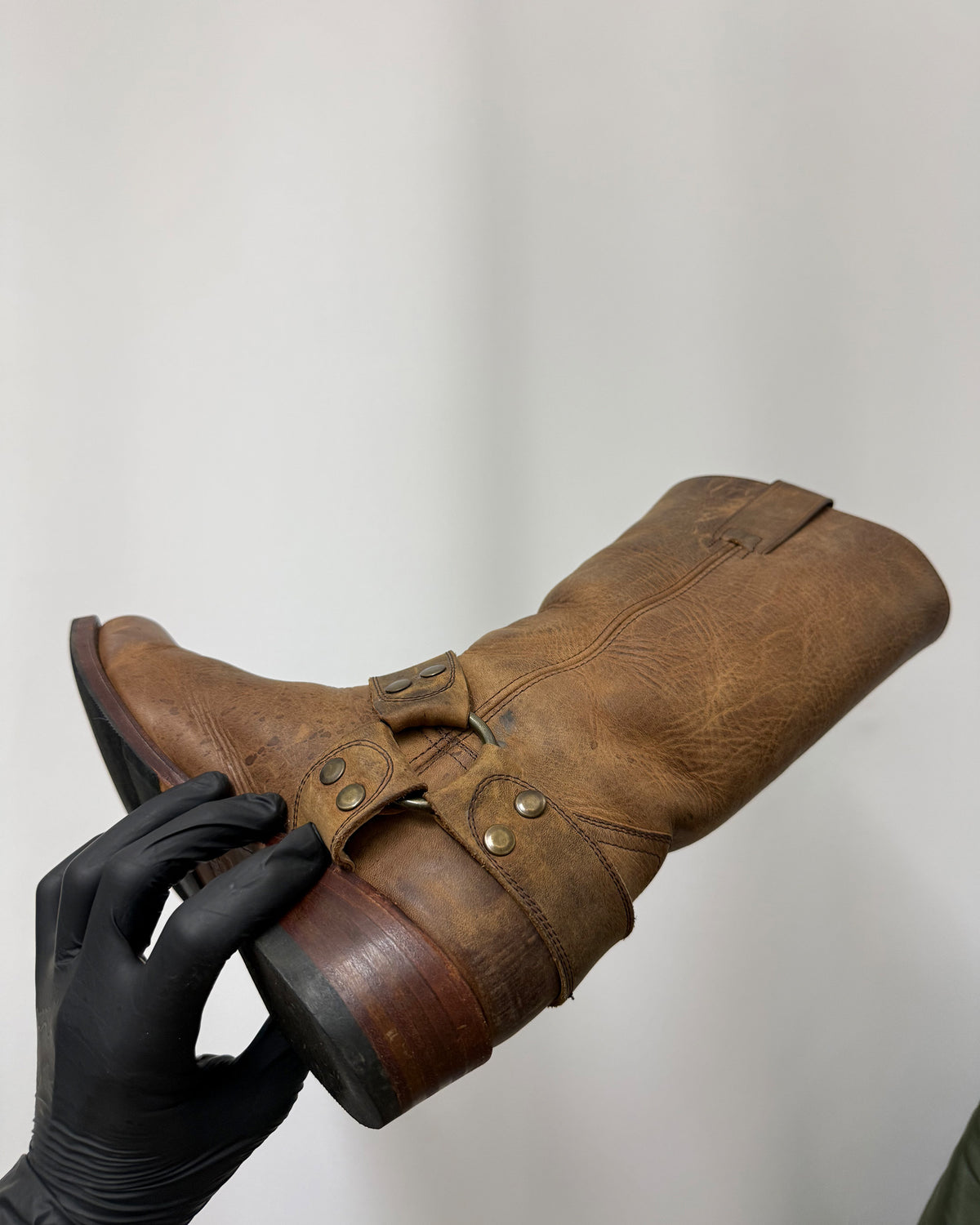 Sendra 2000s Square Toe Leather Biker Boots Brown
