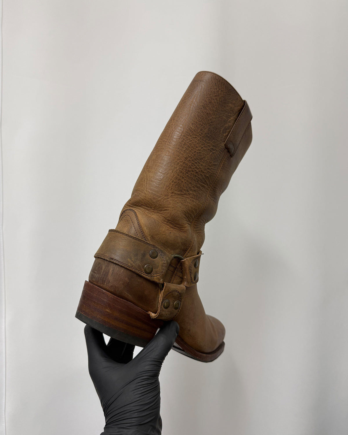 Sendra 2000s Square Toe Leather Biker Boots Brown