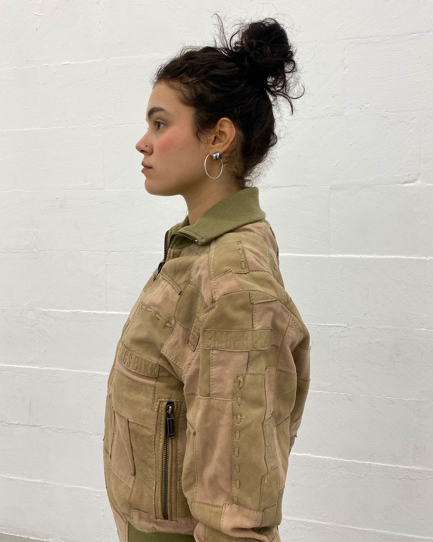 Bikkembergs 2000s Patchwork Leatherjacket Light Brown