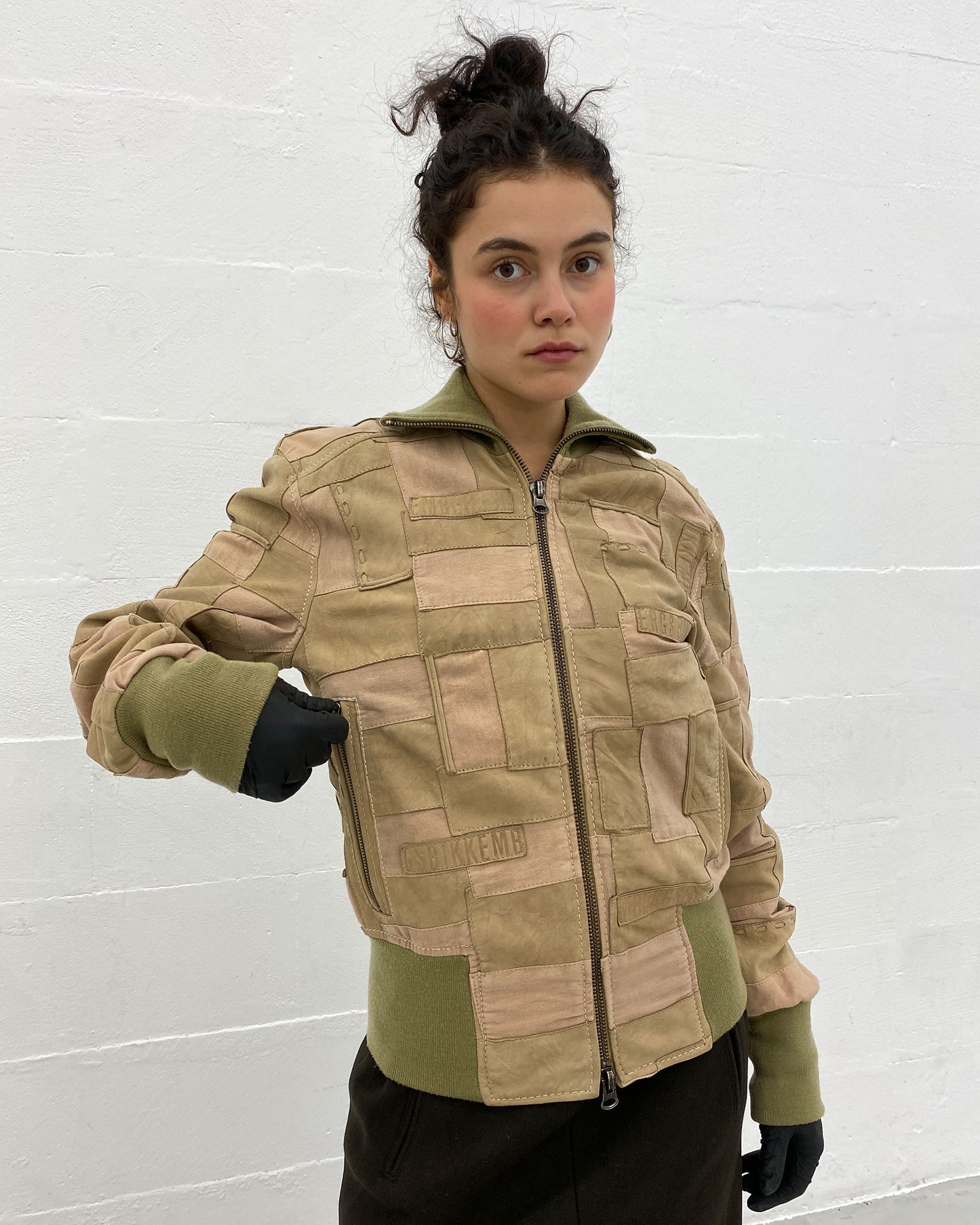 Bikkembergs 2000s Patchwork Leatherjacket Light Brown