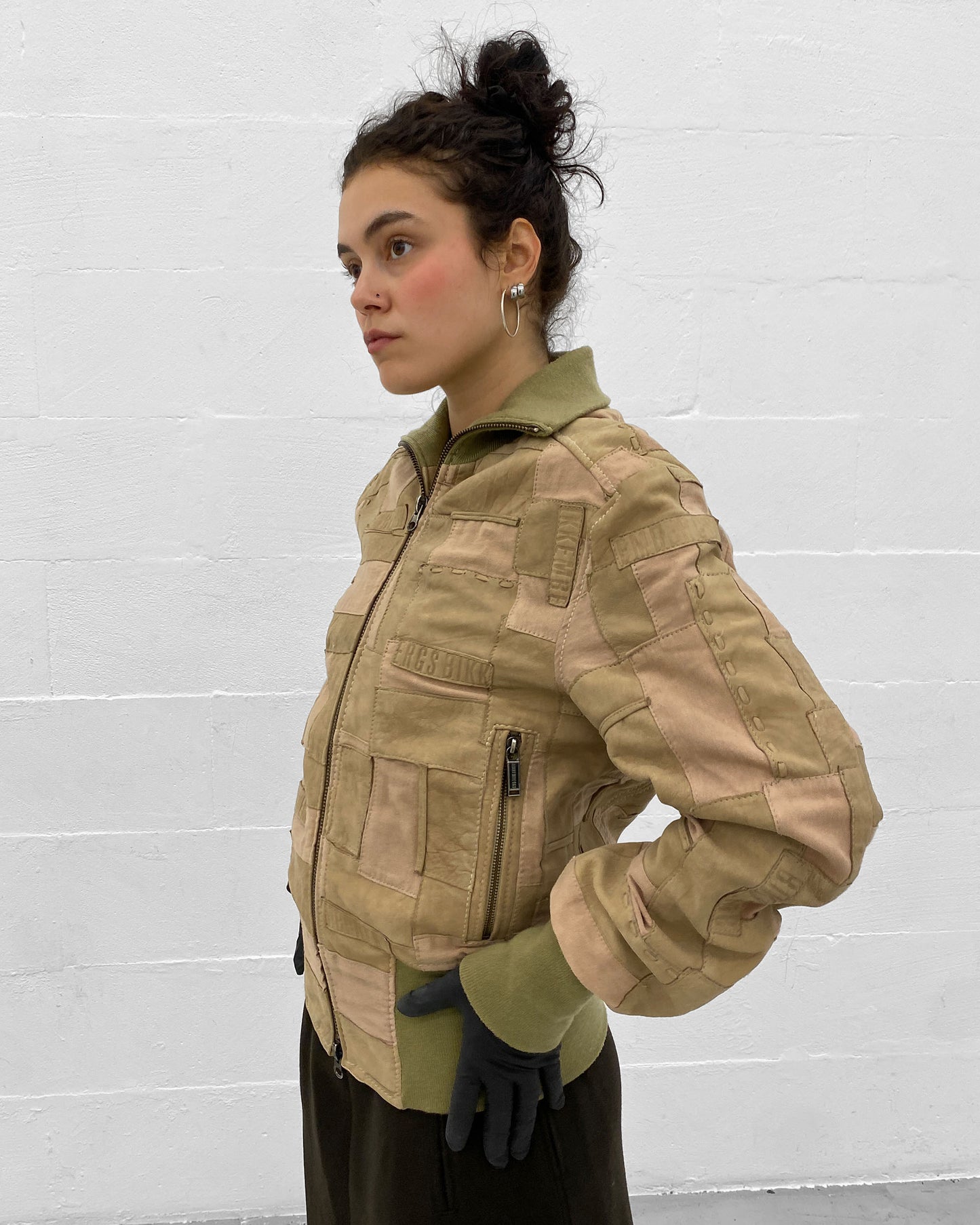 Bikkembergs 2000s Patchwork Leatherjacket Light Brown